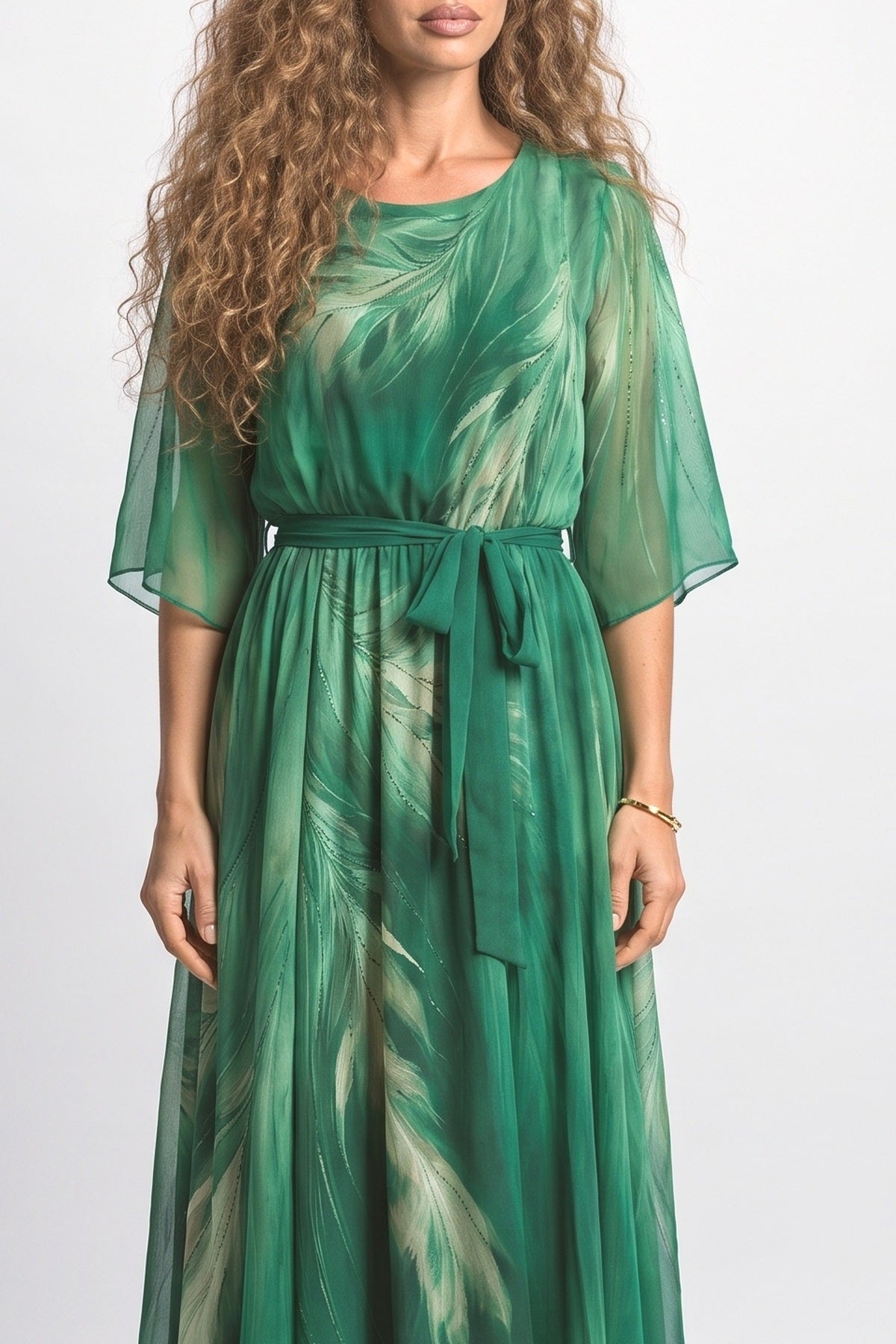 Chiffon Maxi Dress, fabric detail