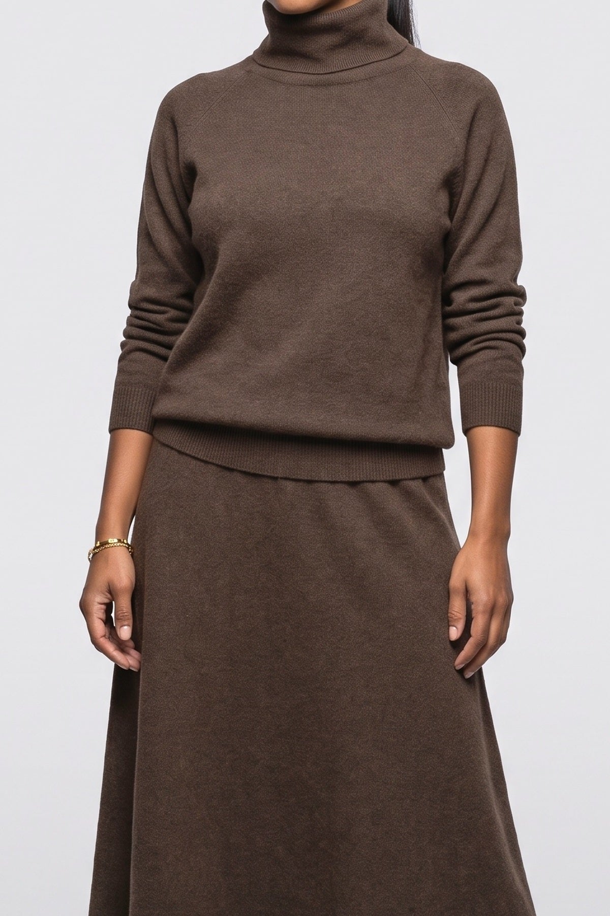 Turtleneck Skirt Set, fabric detail