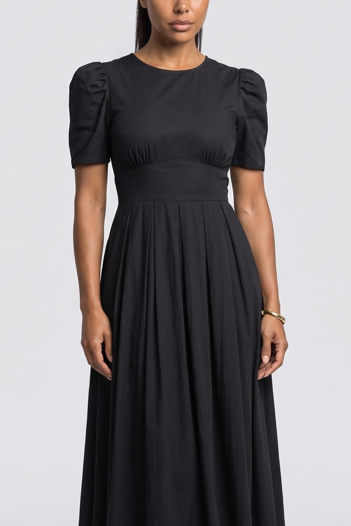 Puff Sleeve Midi Dress, fabric detail