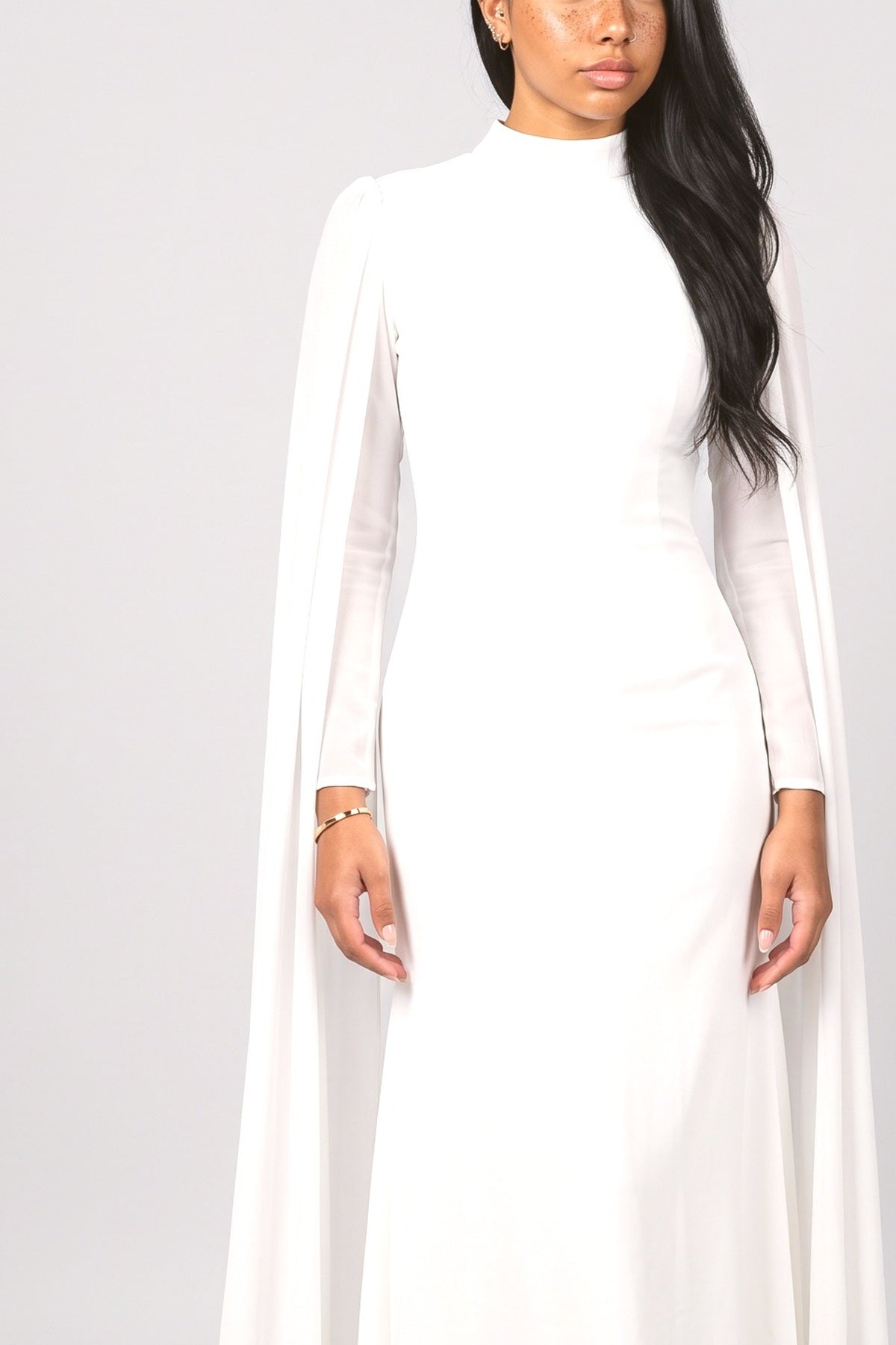 High Waist A- Line Skirt Maxi Dress, fabric detail