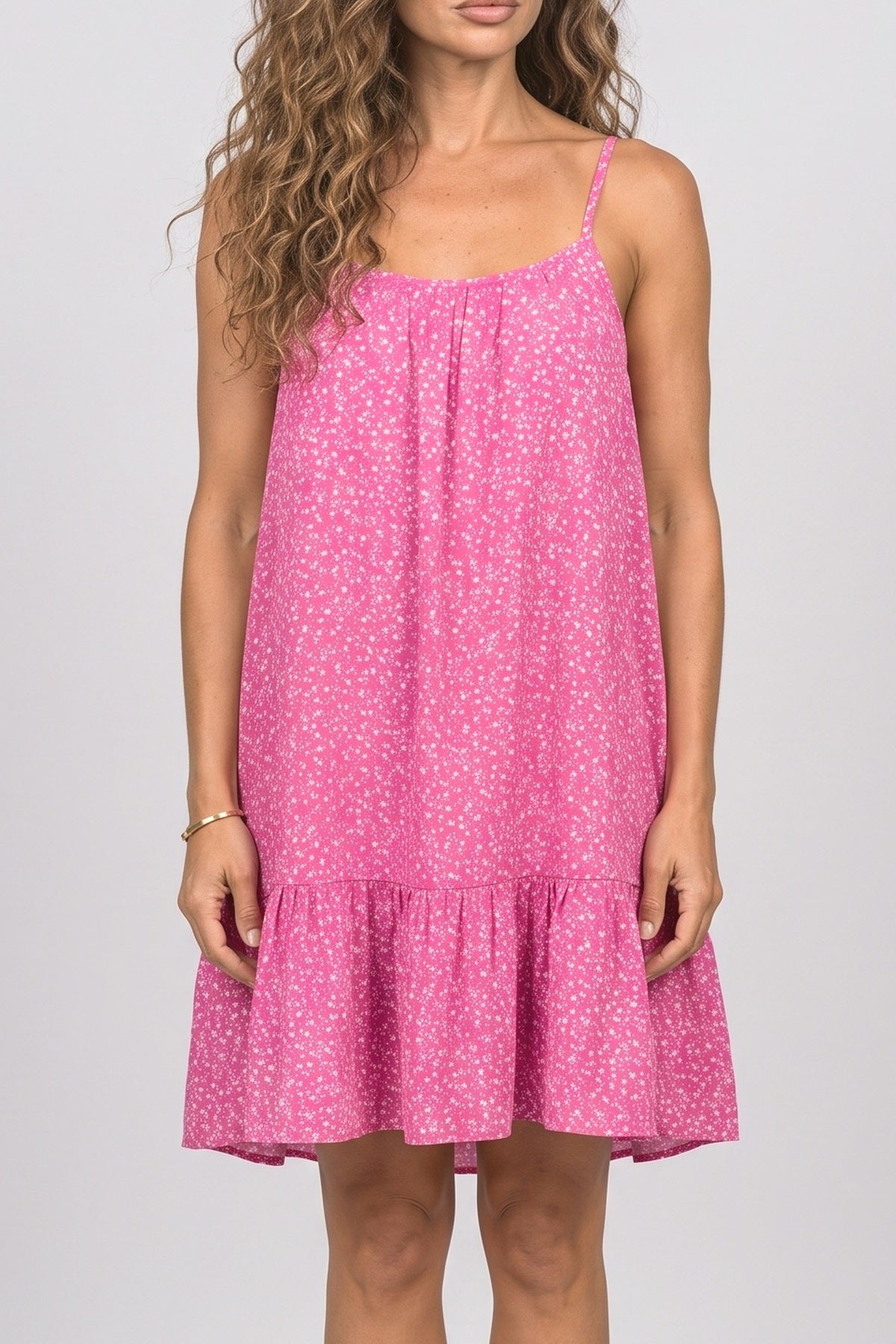 Floral A-Line Summer Dress, fabric detail