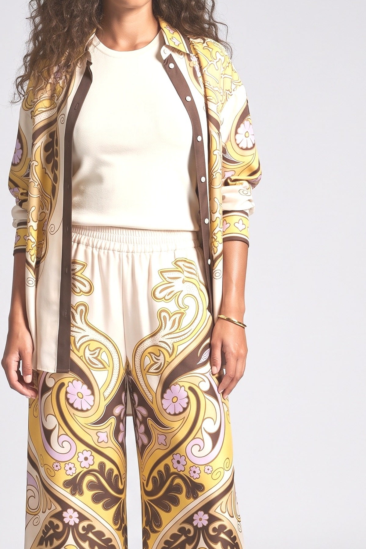 Yellow Relaxed Pants, fabric detail