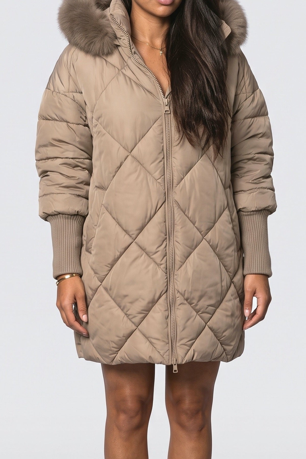Oversized Winter Coat, fabric detail