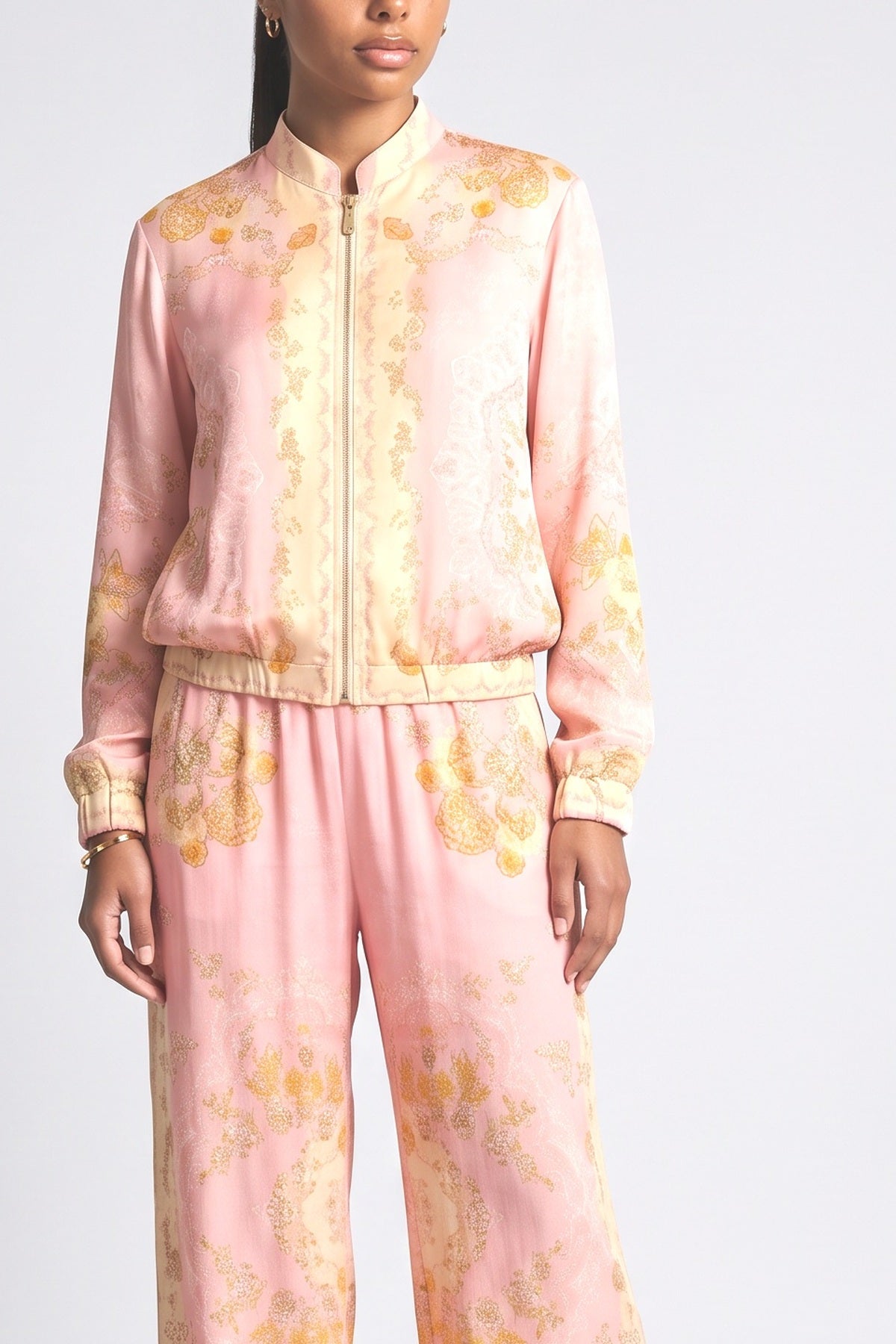 Blush Heritage Print Relaxed Shirt, fabric detail