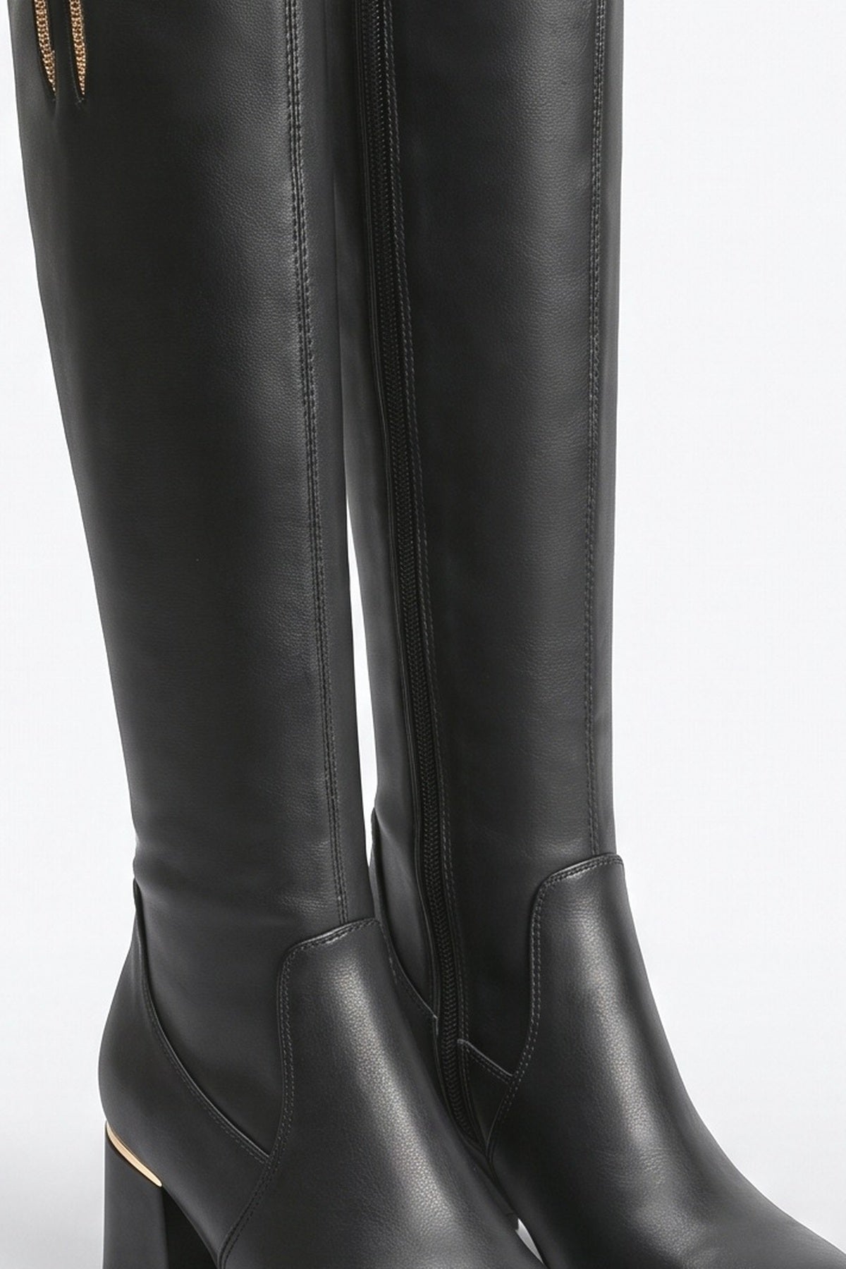 Black Over the Knee Boots, fabric detail