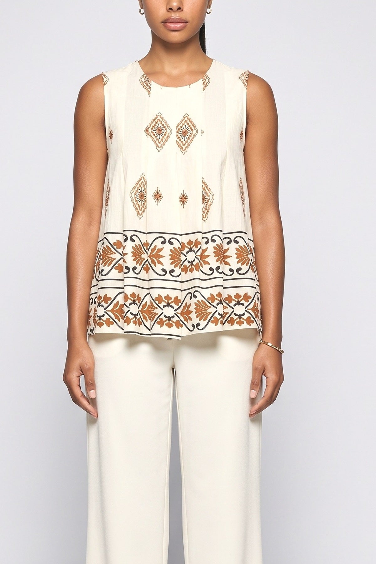 Multicolor Sleeveless Top, fabric detail