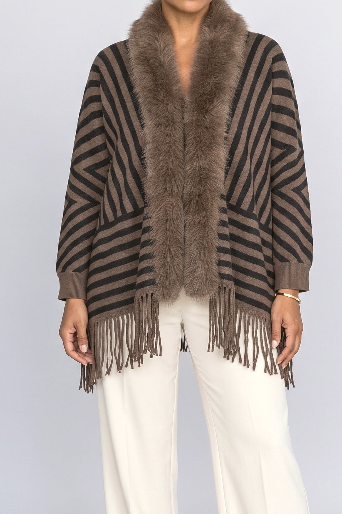 Fringe Knit Cardigan, fabric detail
