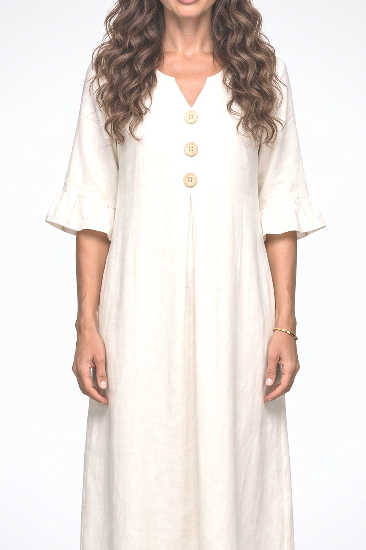 V-Neck Flowy Maxi Dress, fabric detail