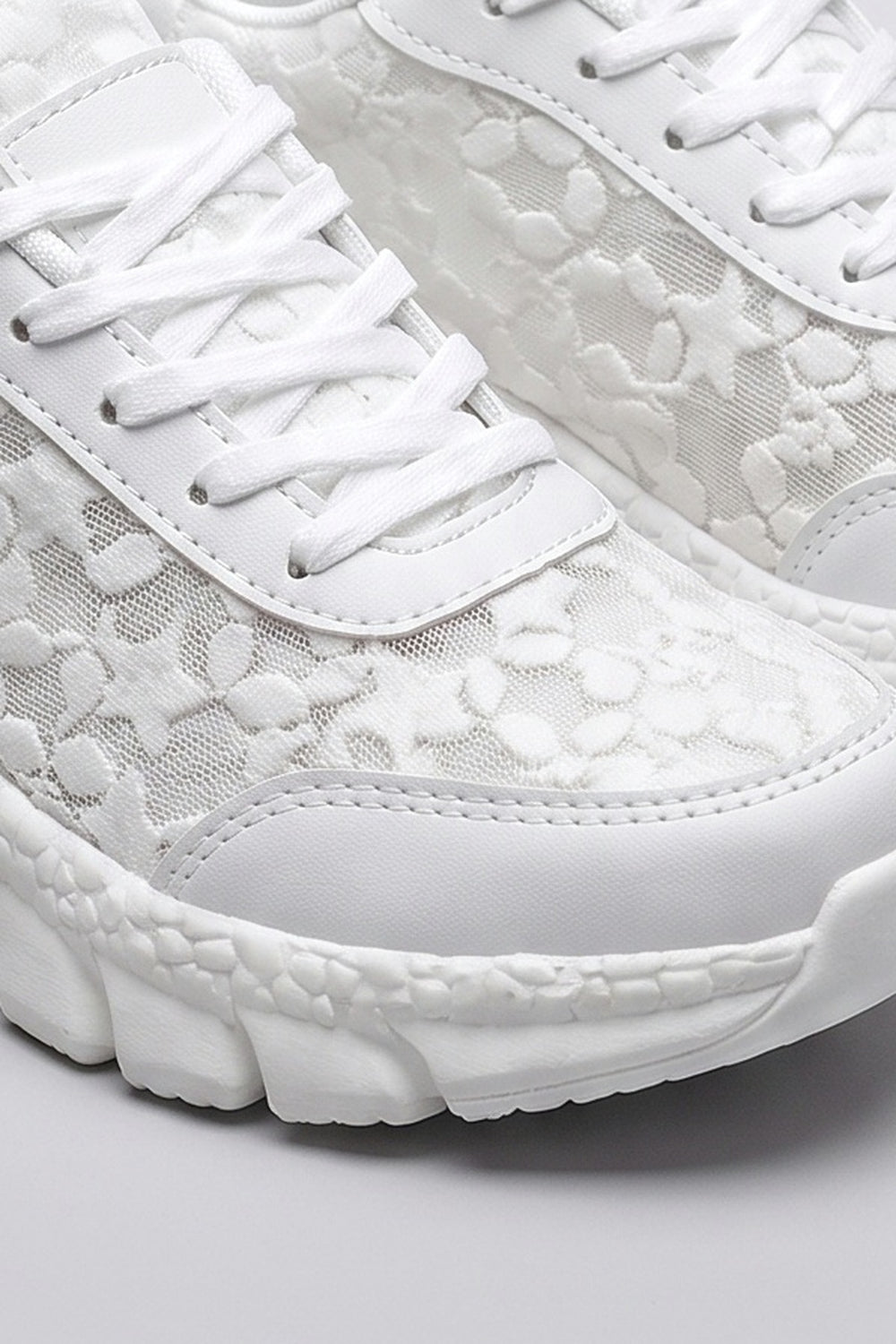 Lace Chunky Sneakers, fabric detail