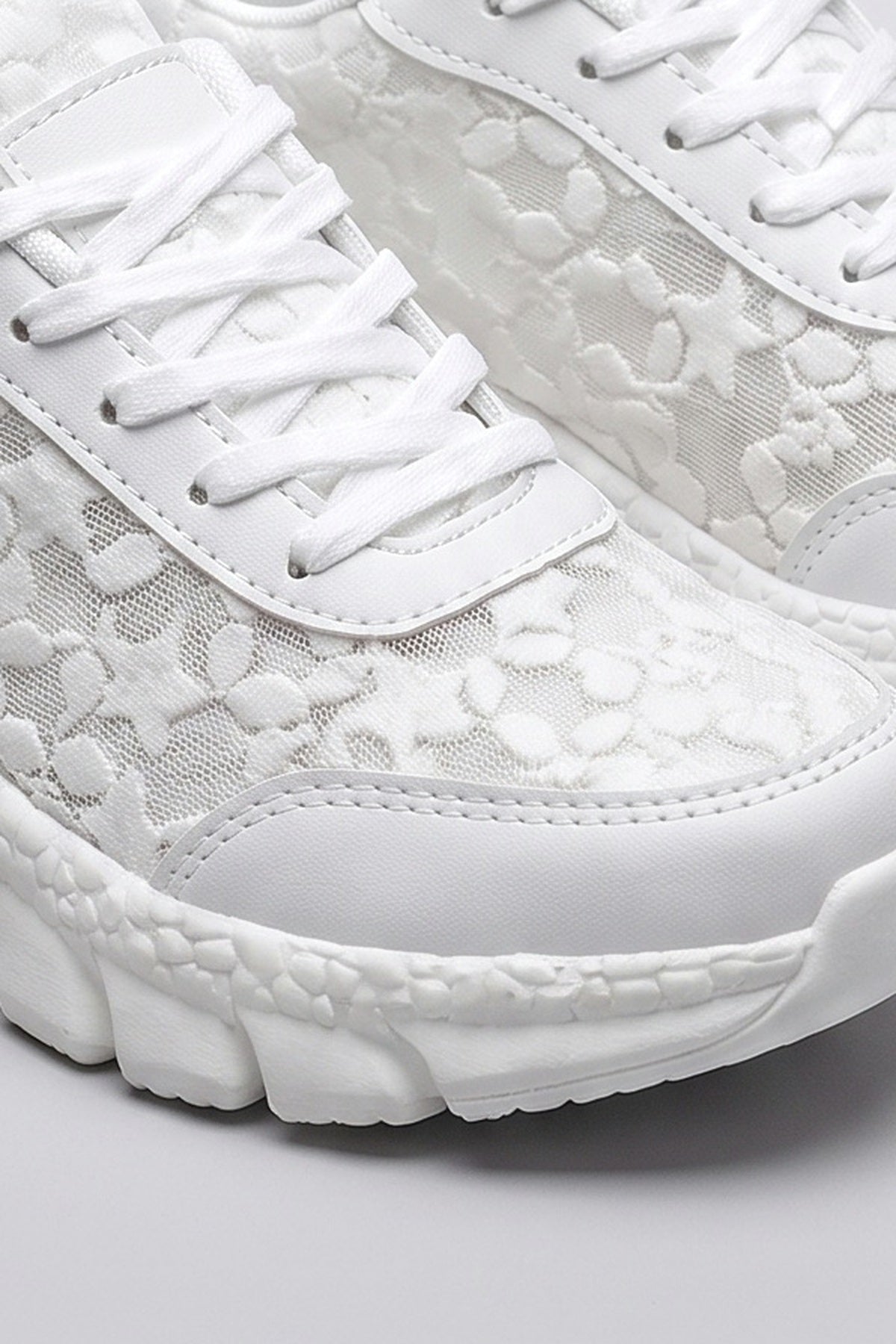 Lace Chunky Sneakers, fabric detail