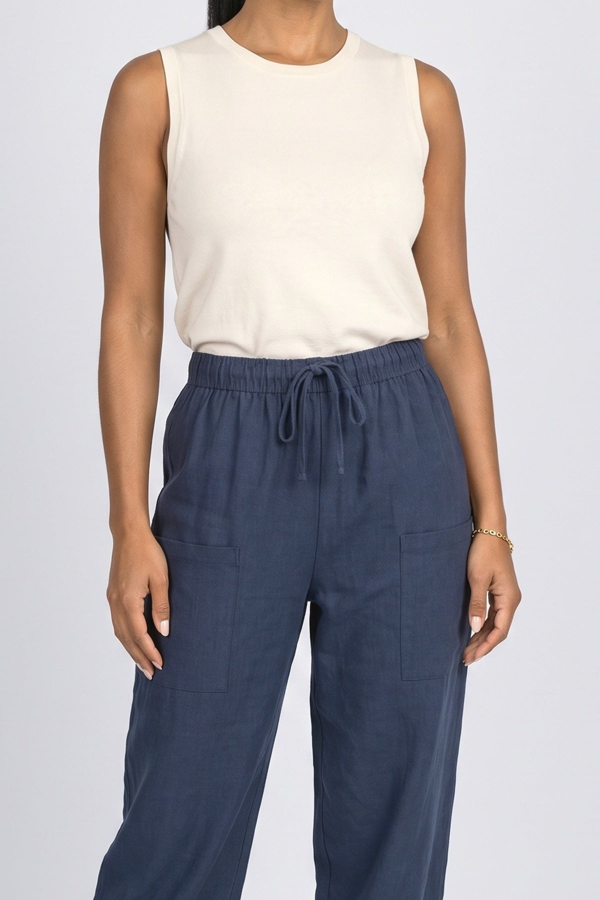 Linen Wide Leg Pants, fabric detail