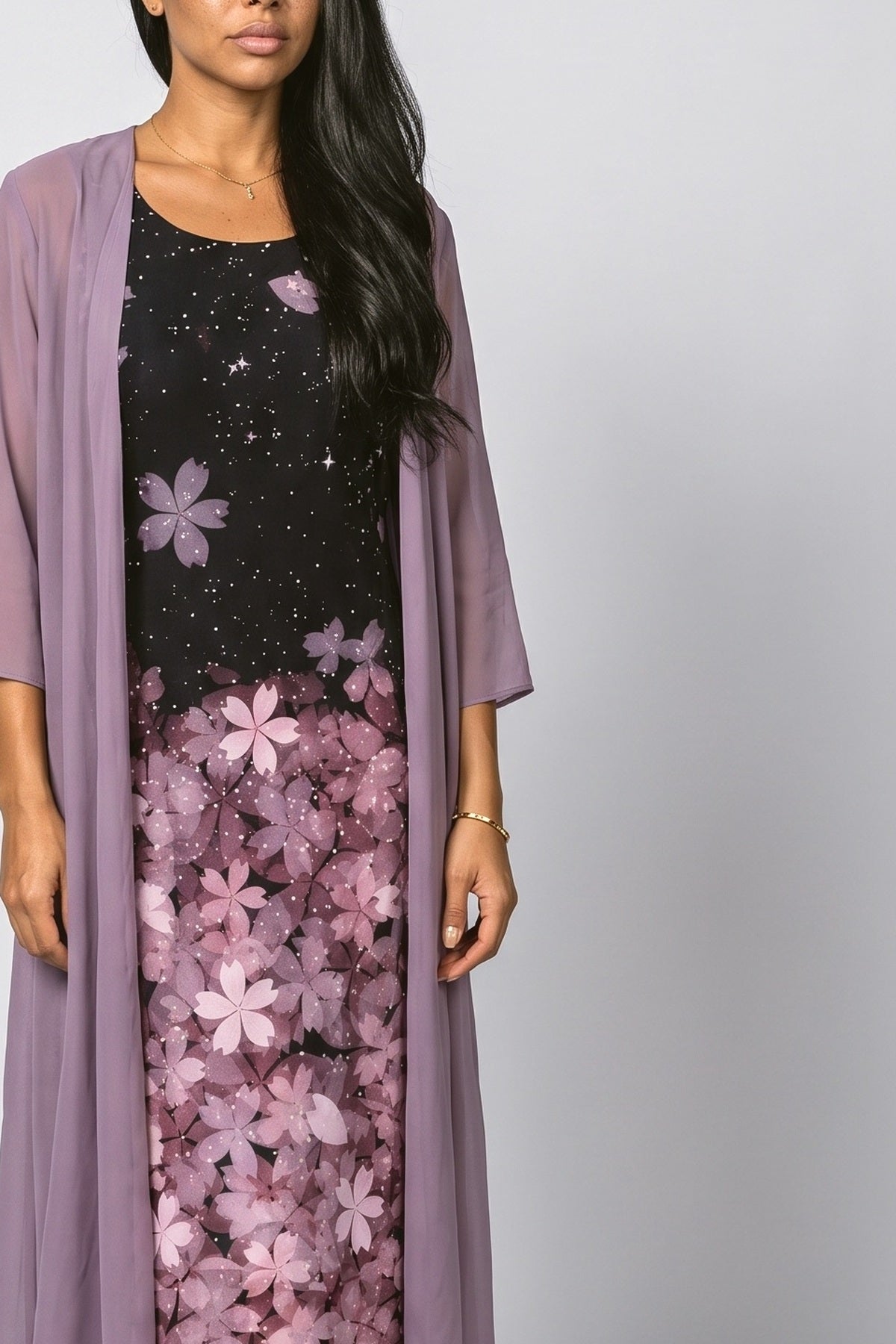 Sheer Floral Two Piece Outfit, fabric detail