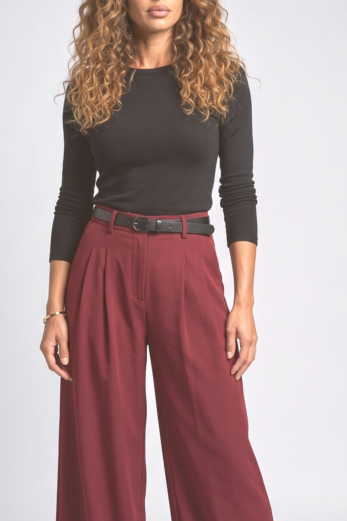 Pleated Wide Leg Pants, fabric detail