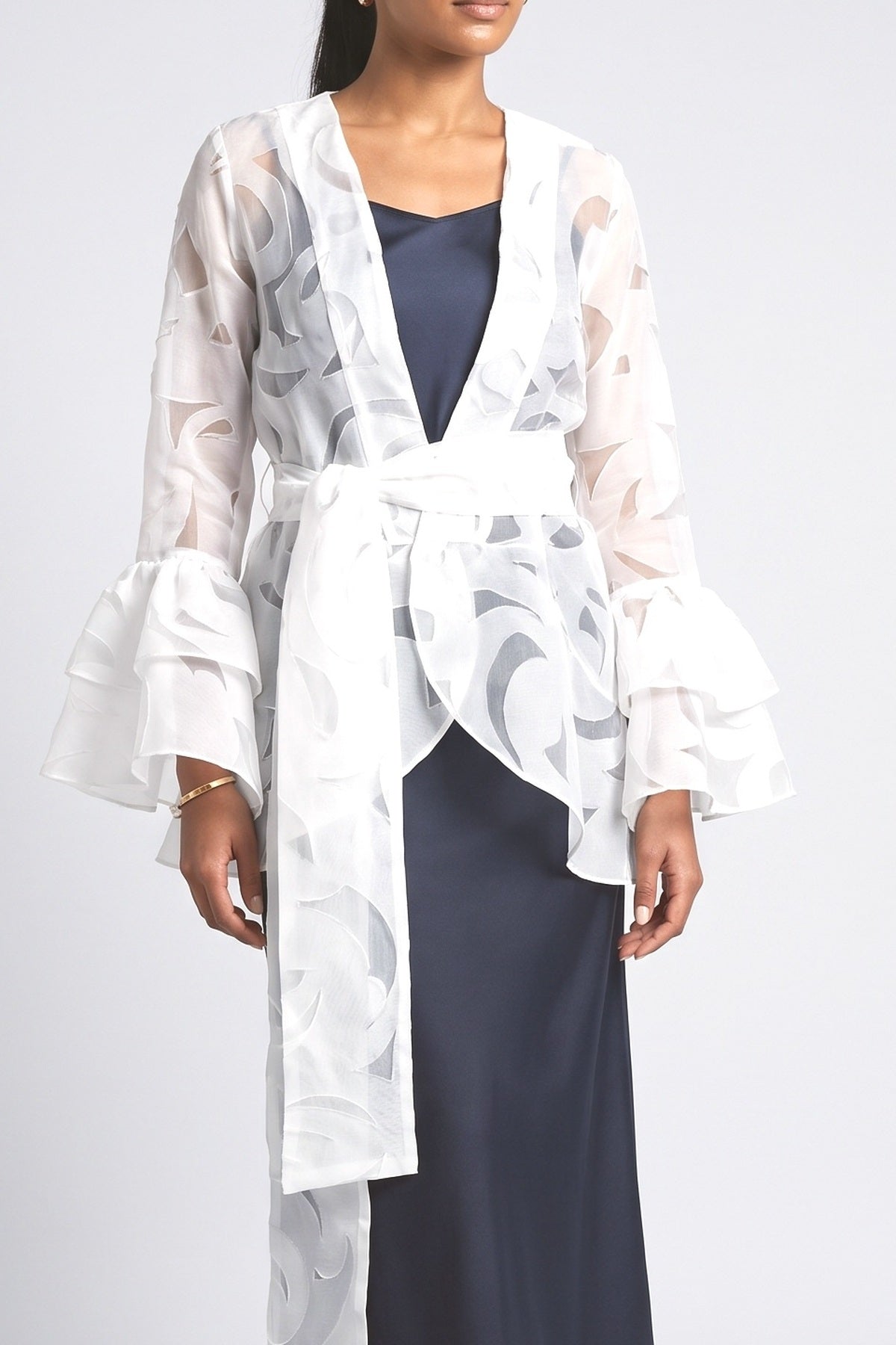 White Ruffle Outfit Set, fabric detail