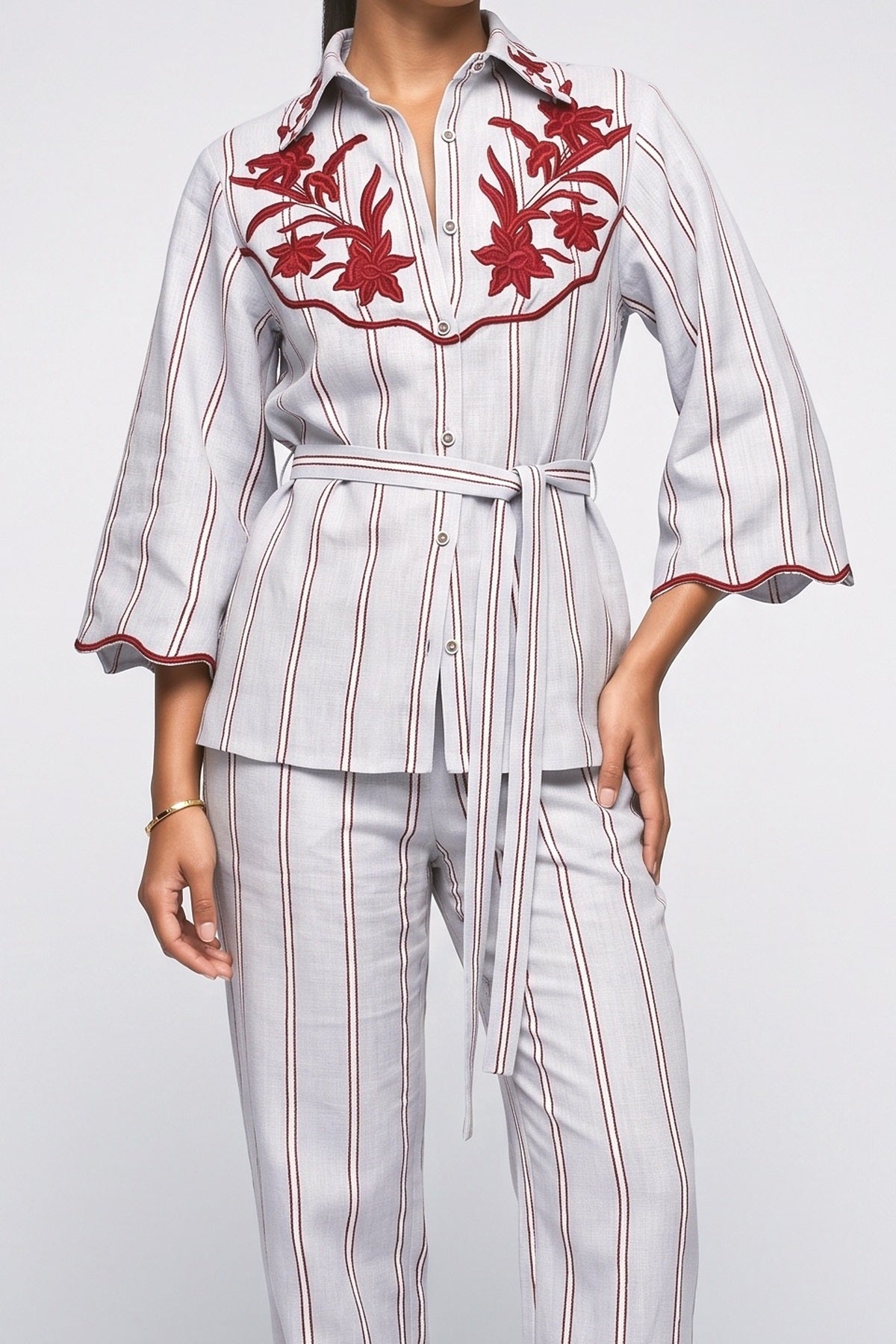 Striped Outfit Set, fabric detail
