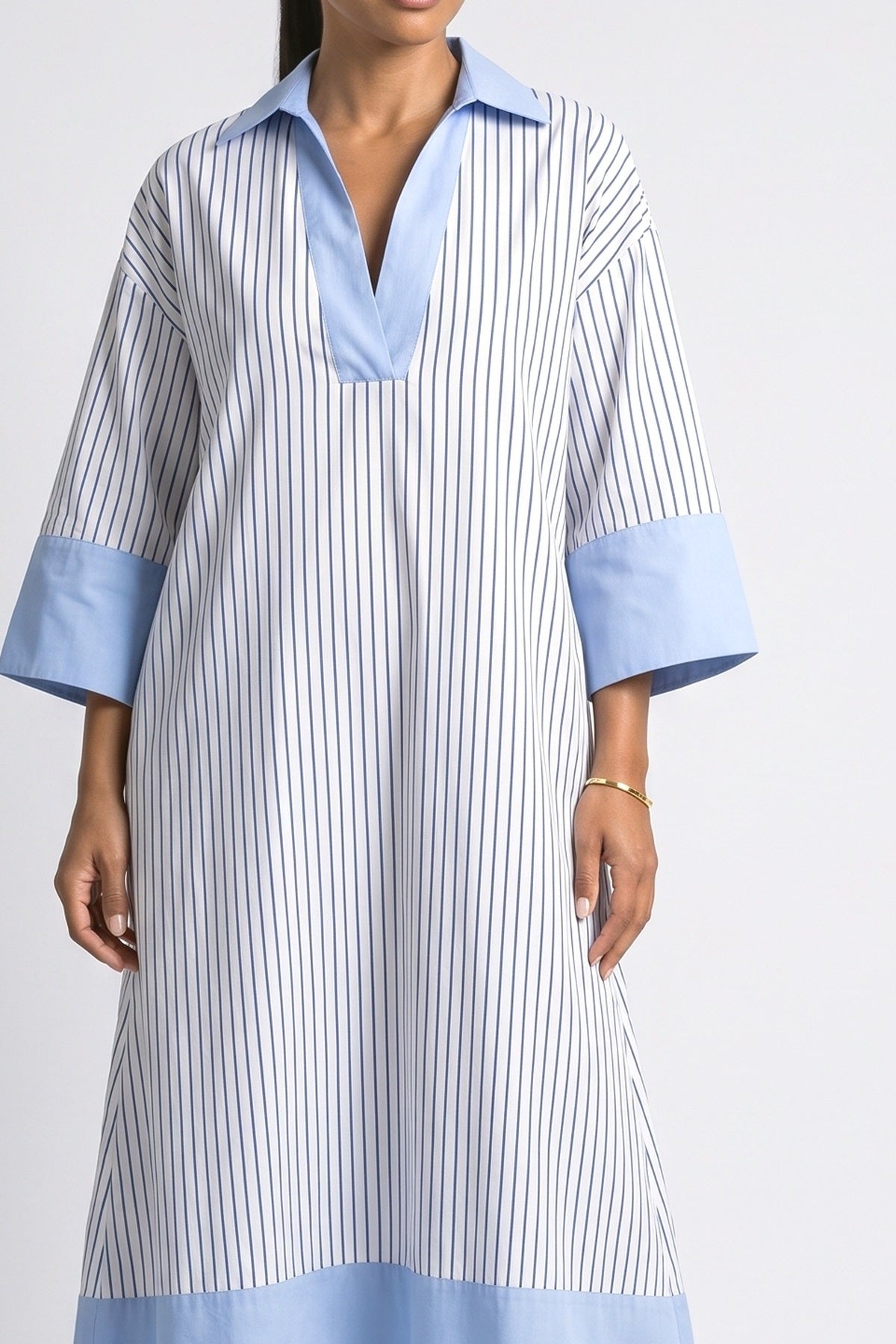 Striped Midi Dress, fabric detail