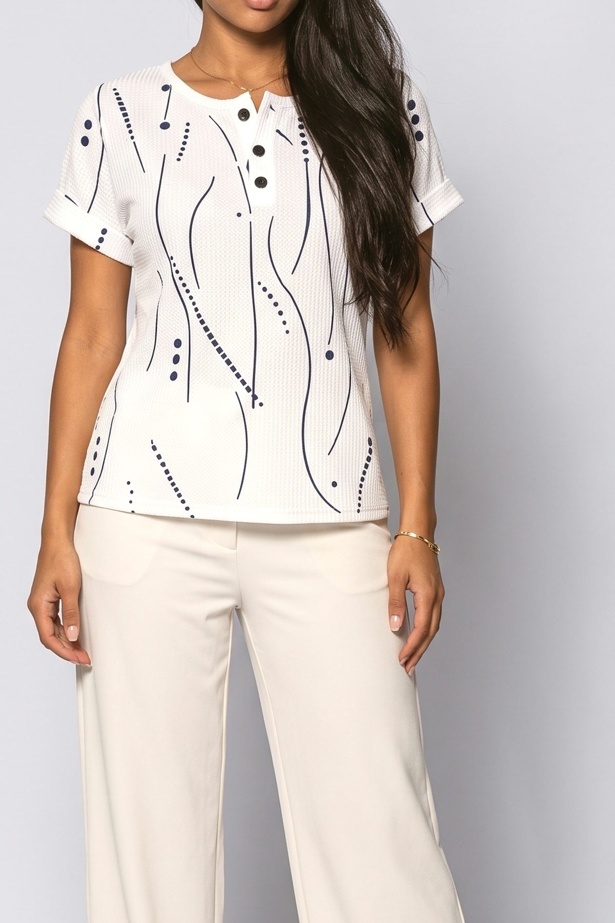Abstract T Shirt Women, fabric detail