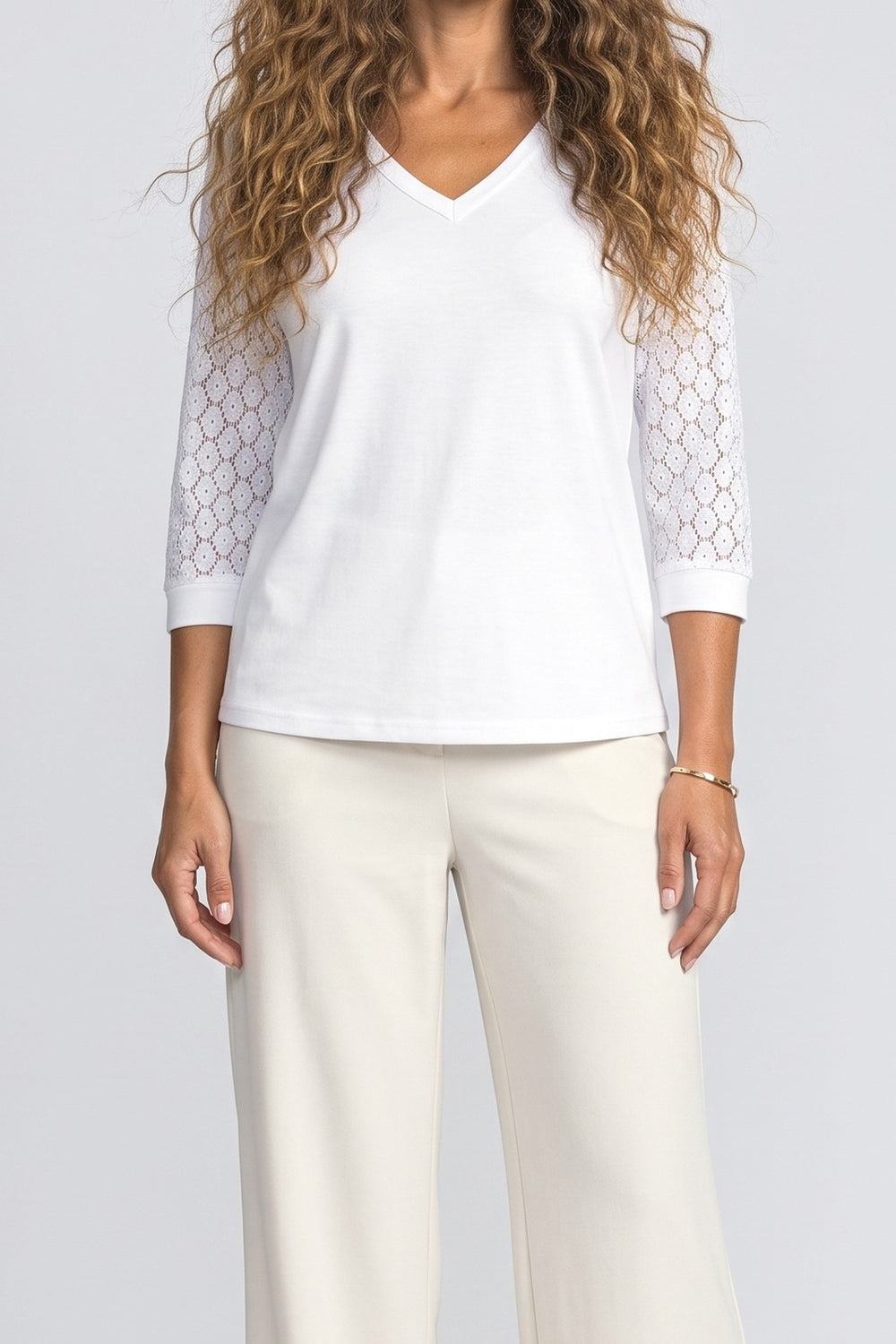 Lace V-Neck Blouse, fabric detail