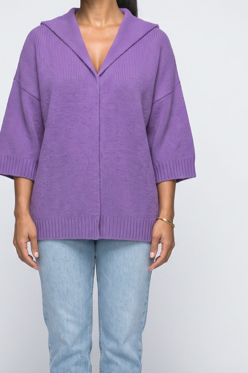 Batwing Sleeve Knit Cardigan, fabric detail