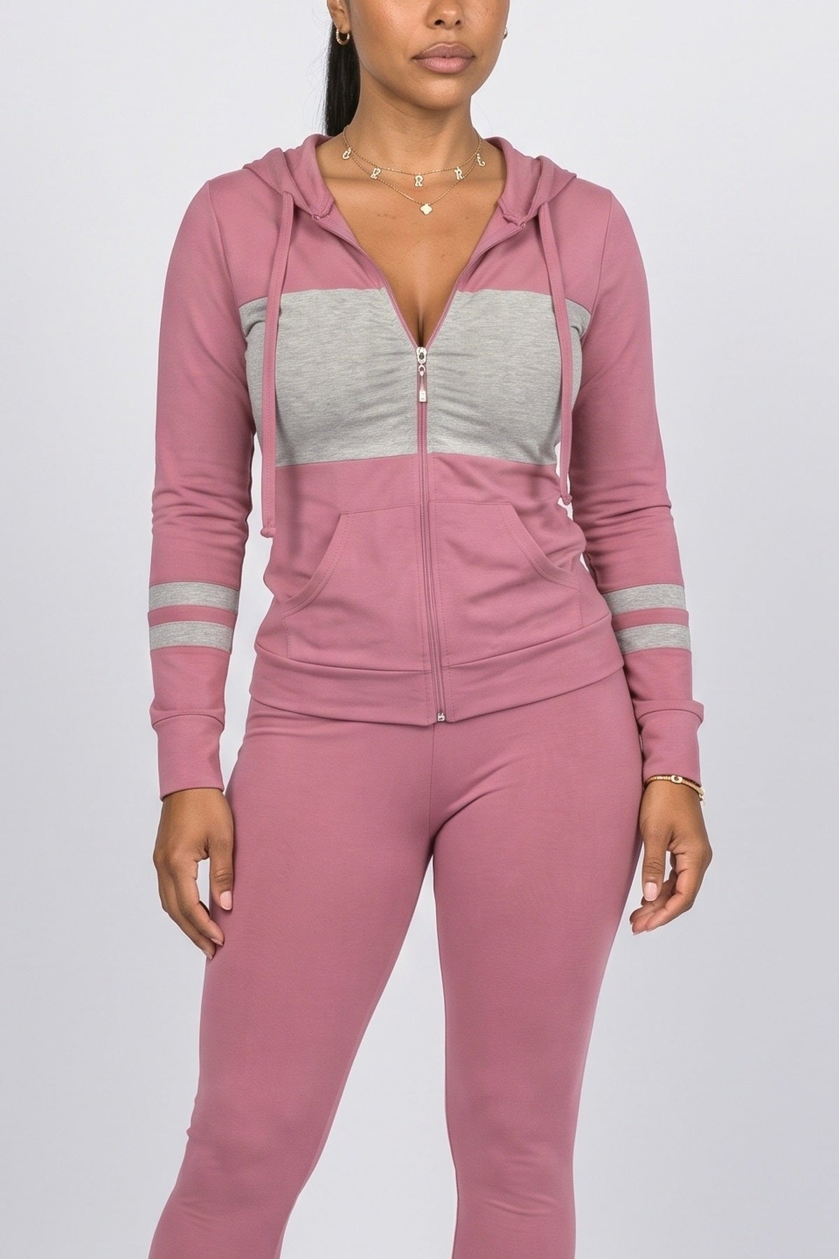 Colorblock Lounge Set, fabric detail