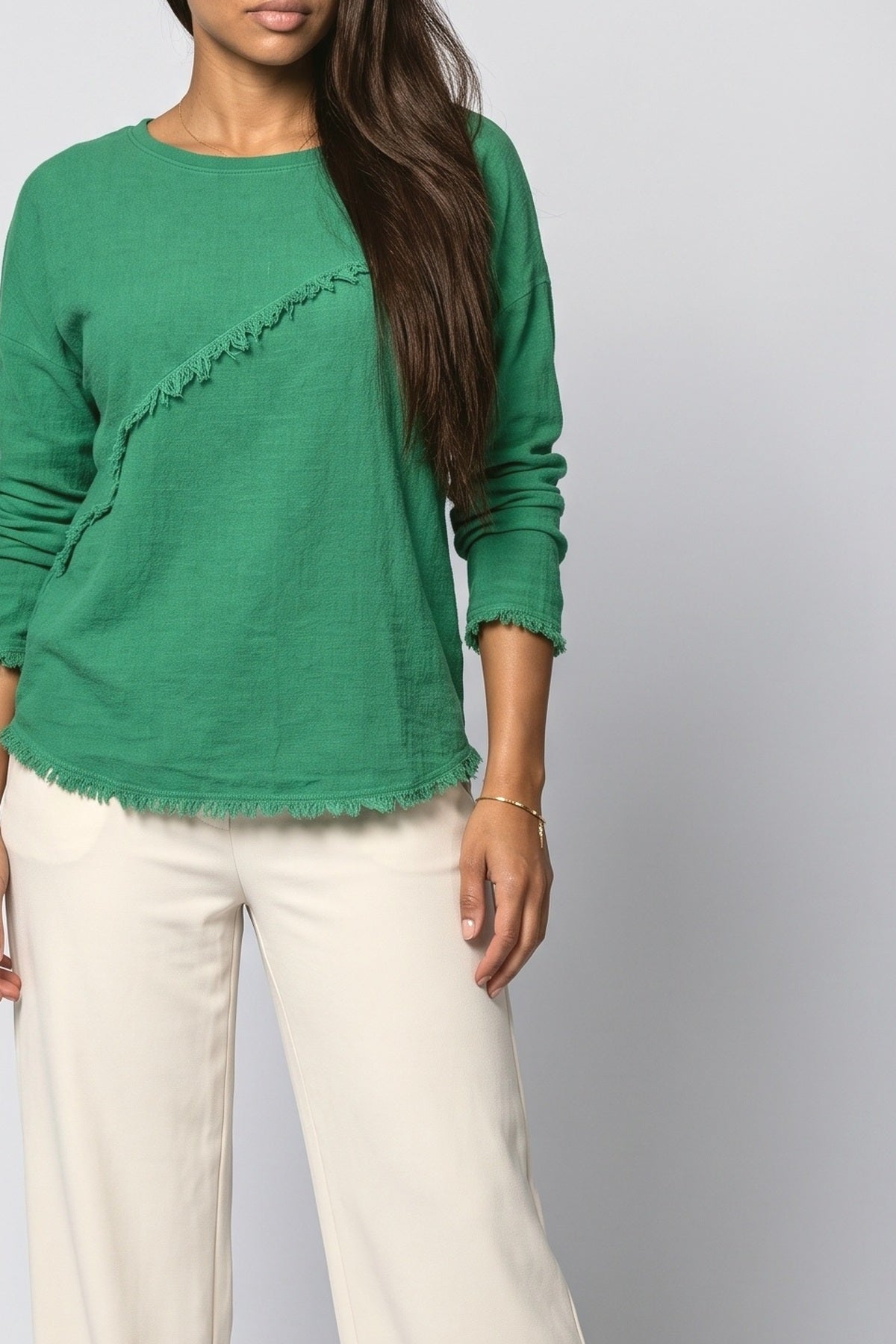Fringe Pullover Sweater, fabric detail