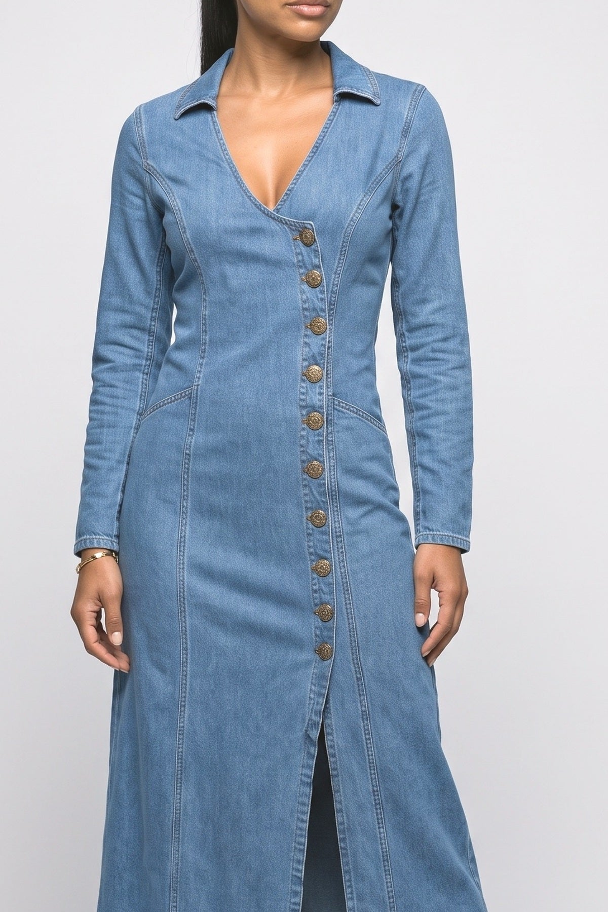 Slit Maxi Dress, fabric detail