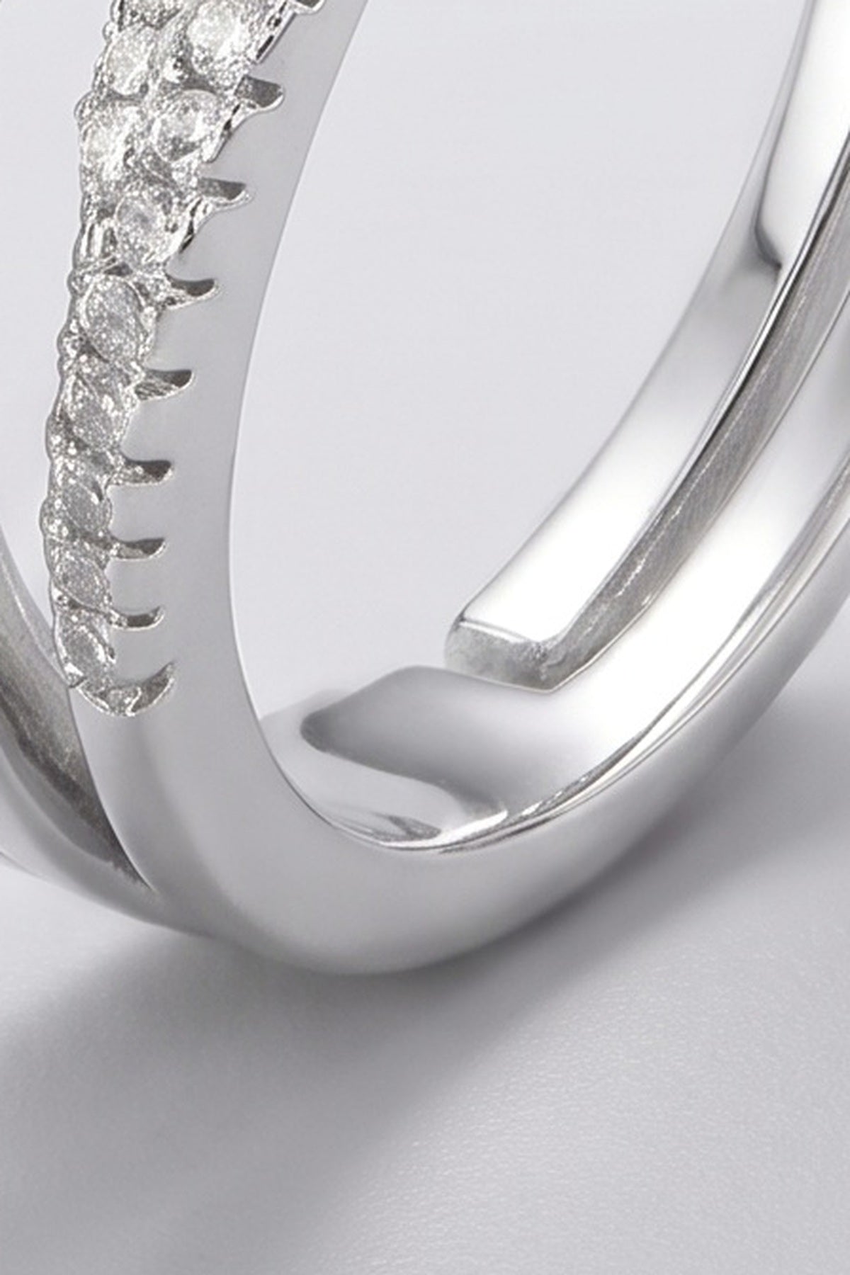 White Stackable Rings, fabric detail