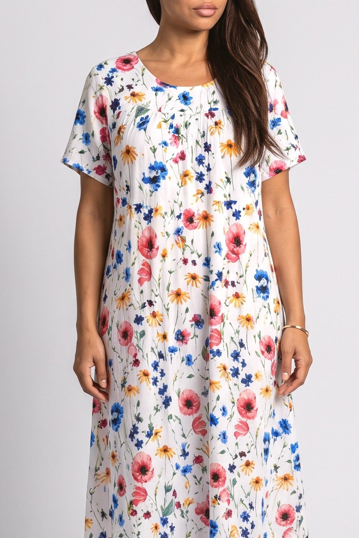 Floral Midi Dress, fabric detail