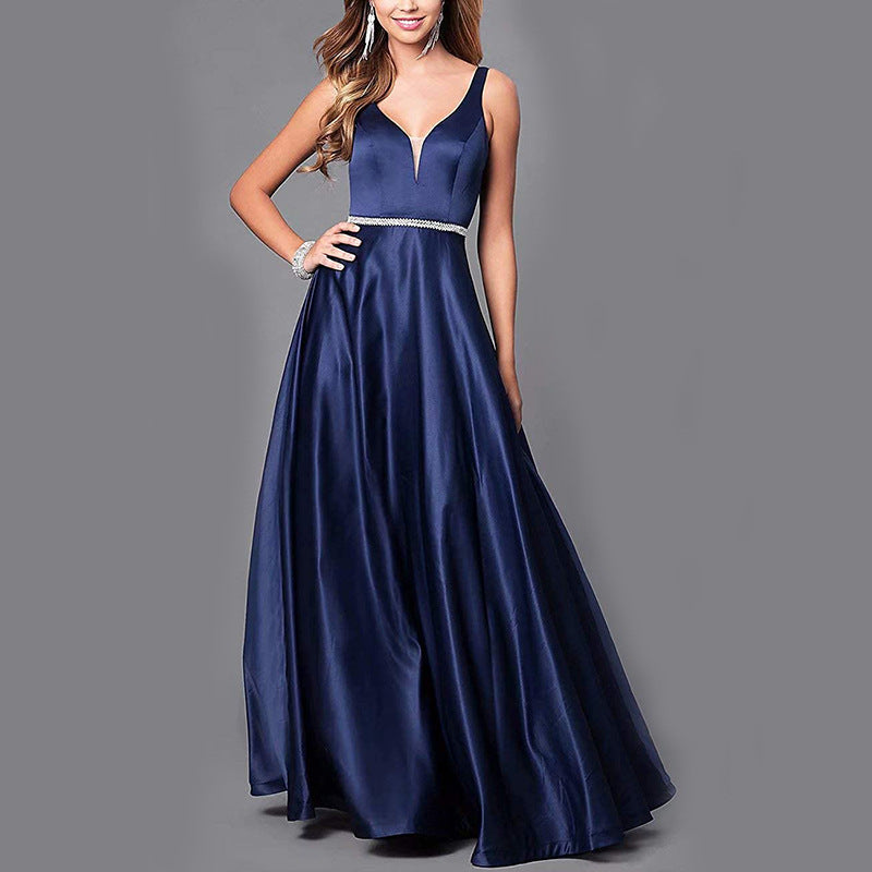 Satin Beaded Bridesmaid Dress