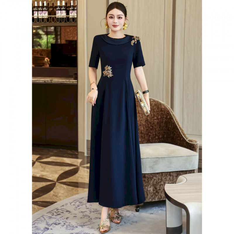 Navy Long Prom Dress