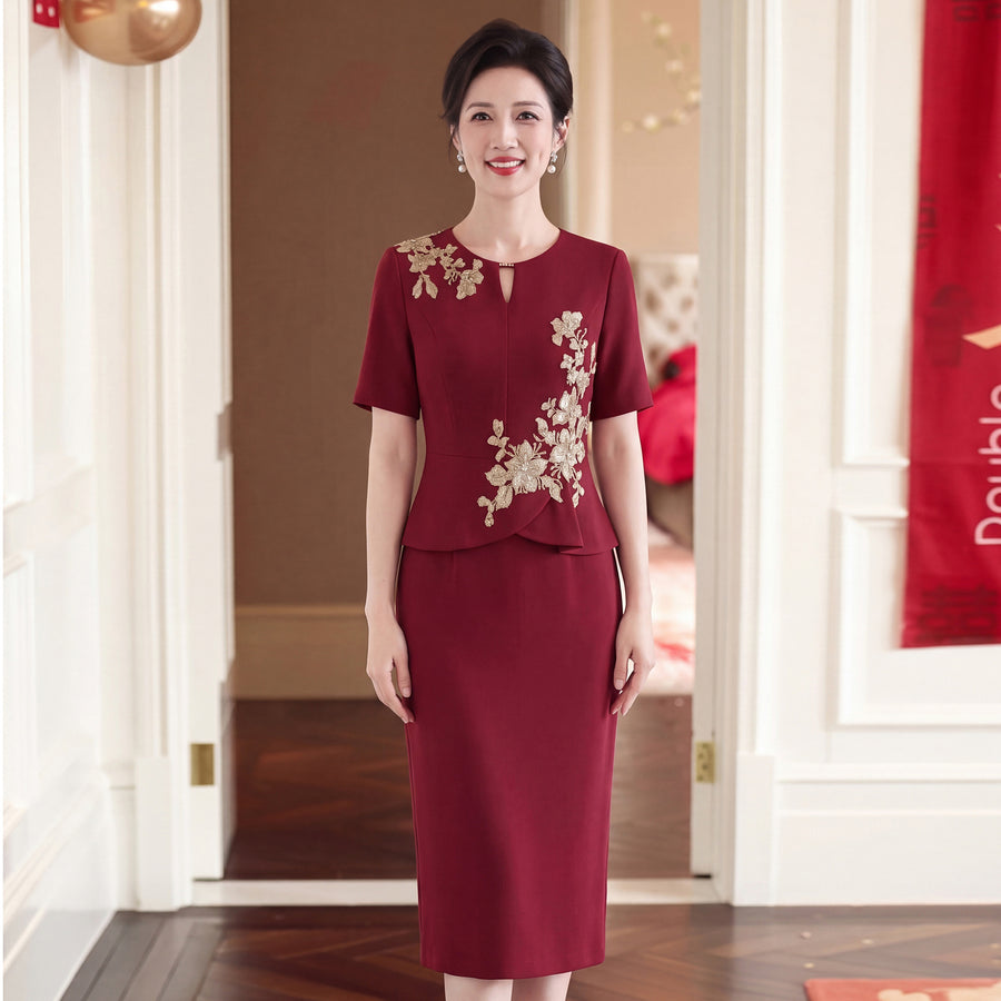 Wine Plus Size Formal Dress