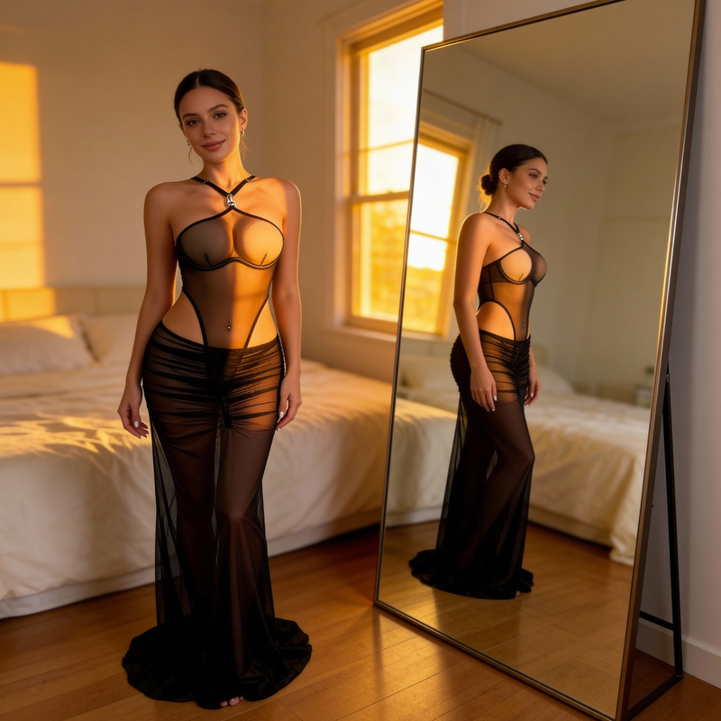 Mesh Maxi Skirt
