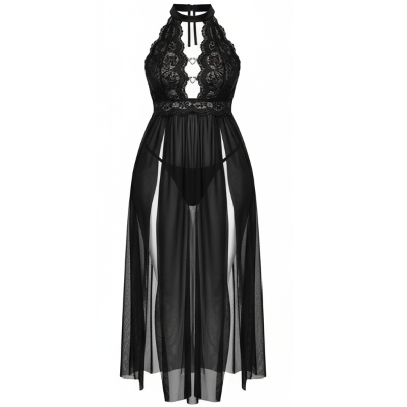 Black White Lace Nightgown