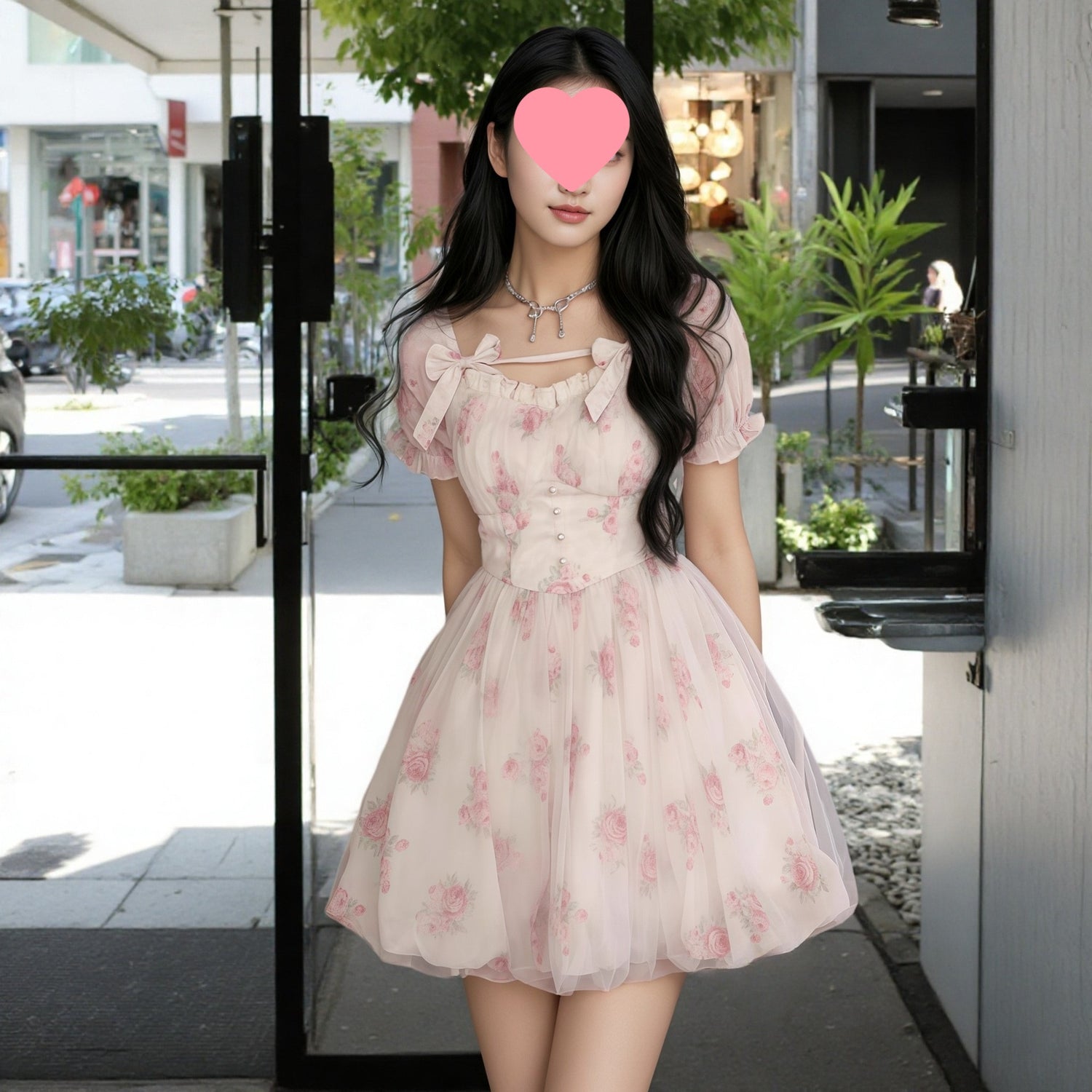 Pink Chiffon Short Homecoming Dress