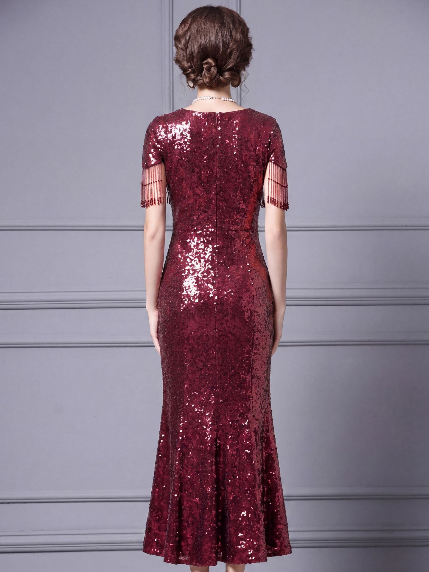 Formal Burgundy Long Prom Dress