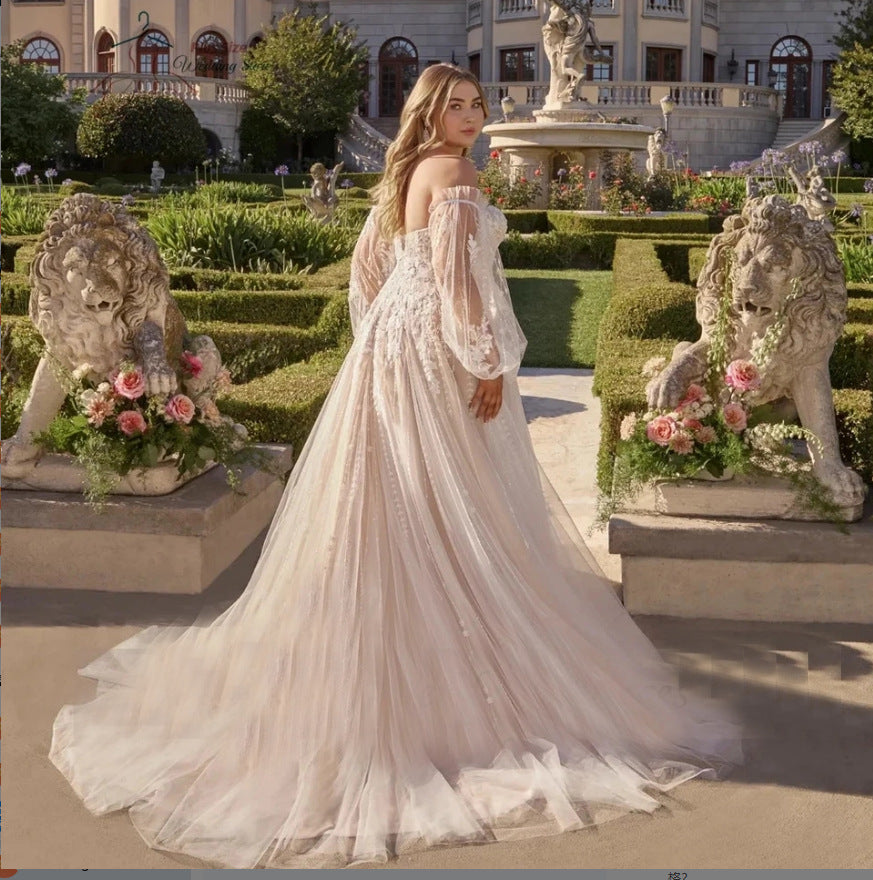 White Lace Off-Shoulder Plus Size Formal Dress