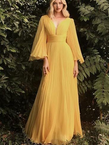 Chiffon Long Sleeve Bridesmaid Dress