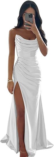 Satin Strapless Bridesmaid Dress