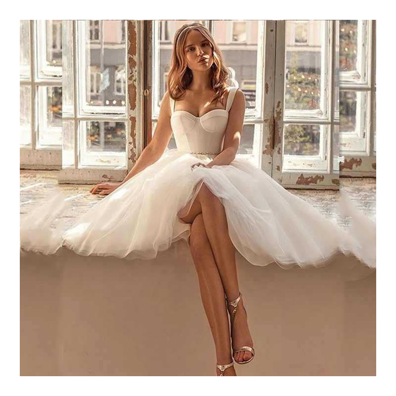 White Tulle Strapless Bridesmaid Dress