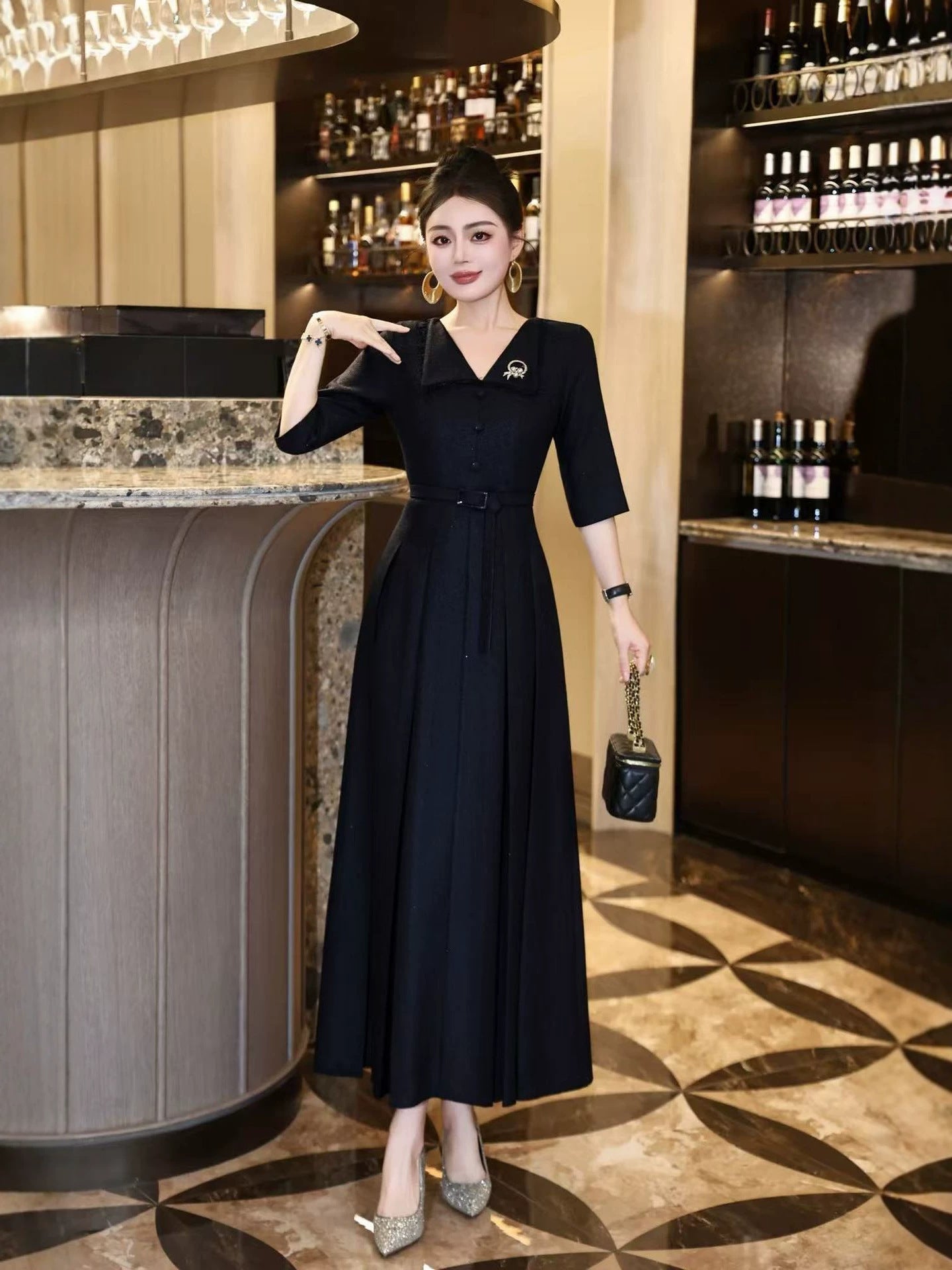 White V-Neck Ball Gown Long Prom Dress