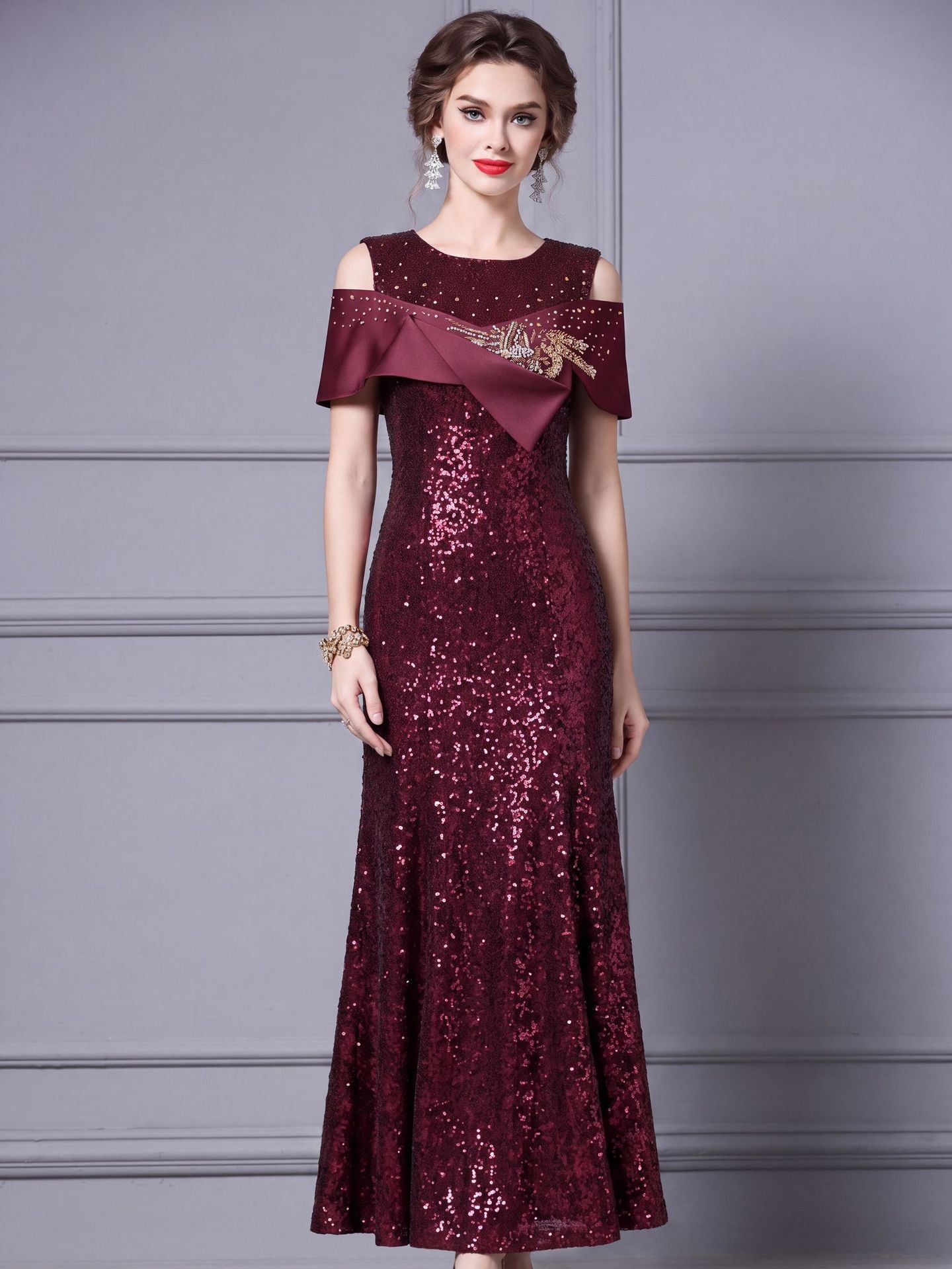 Burgundy Long Prom Dress