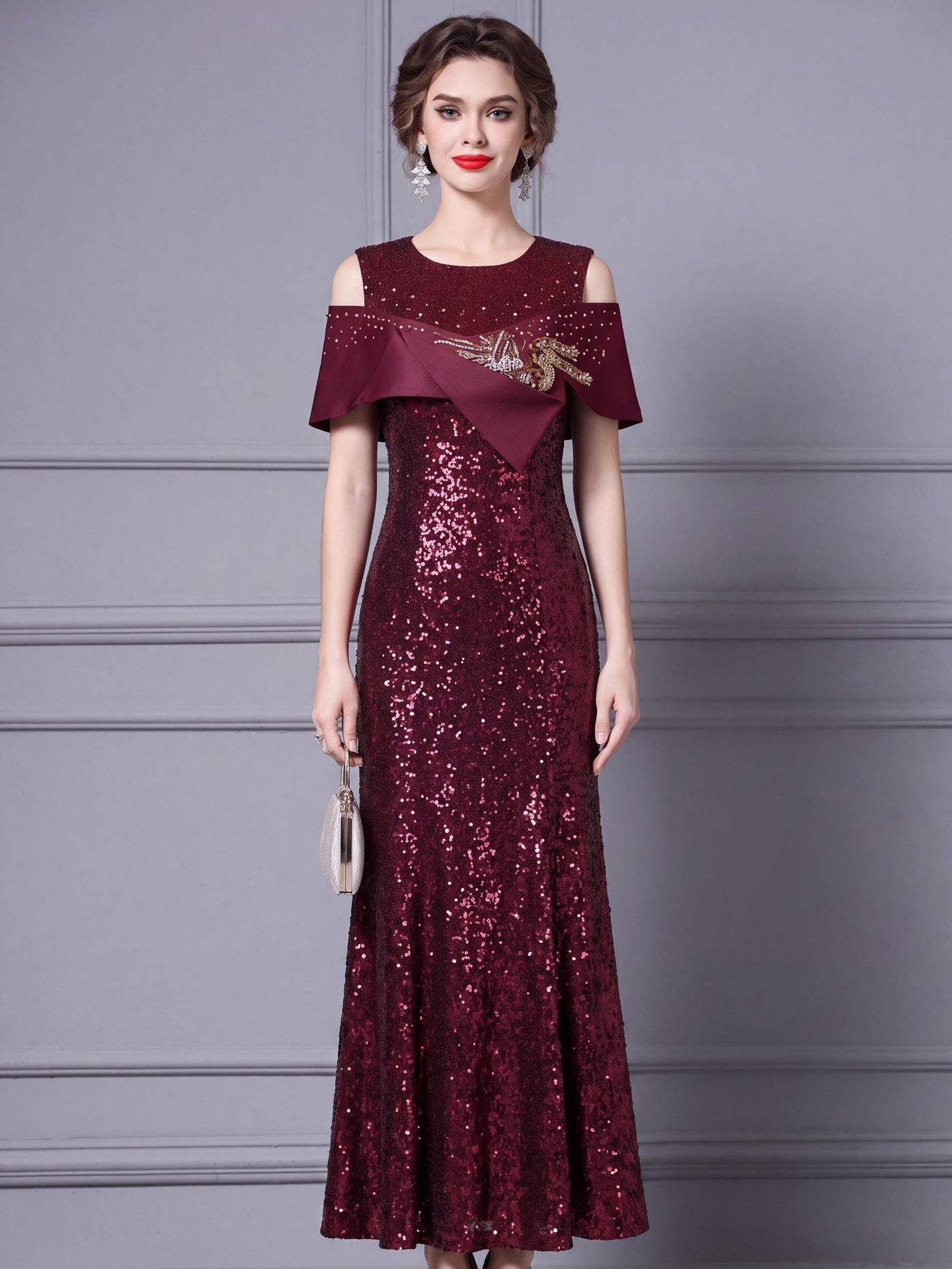 Burgundy Long Prom Dress