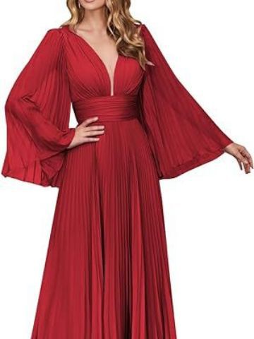 Chiffon Long Sleeve Bridesmaid Dress