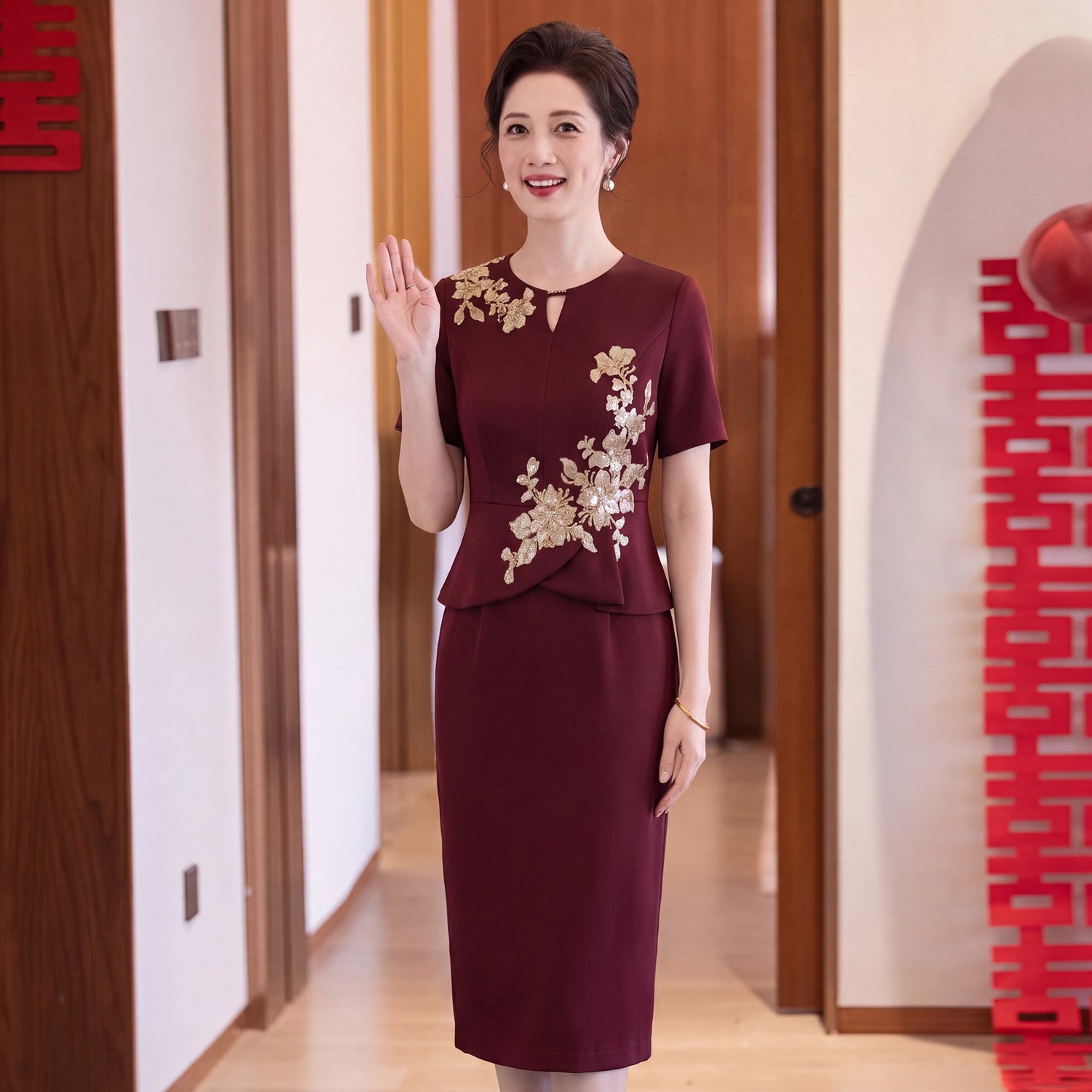 Wine Plus Size Formal Dress