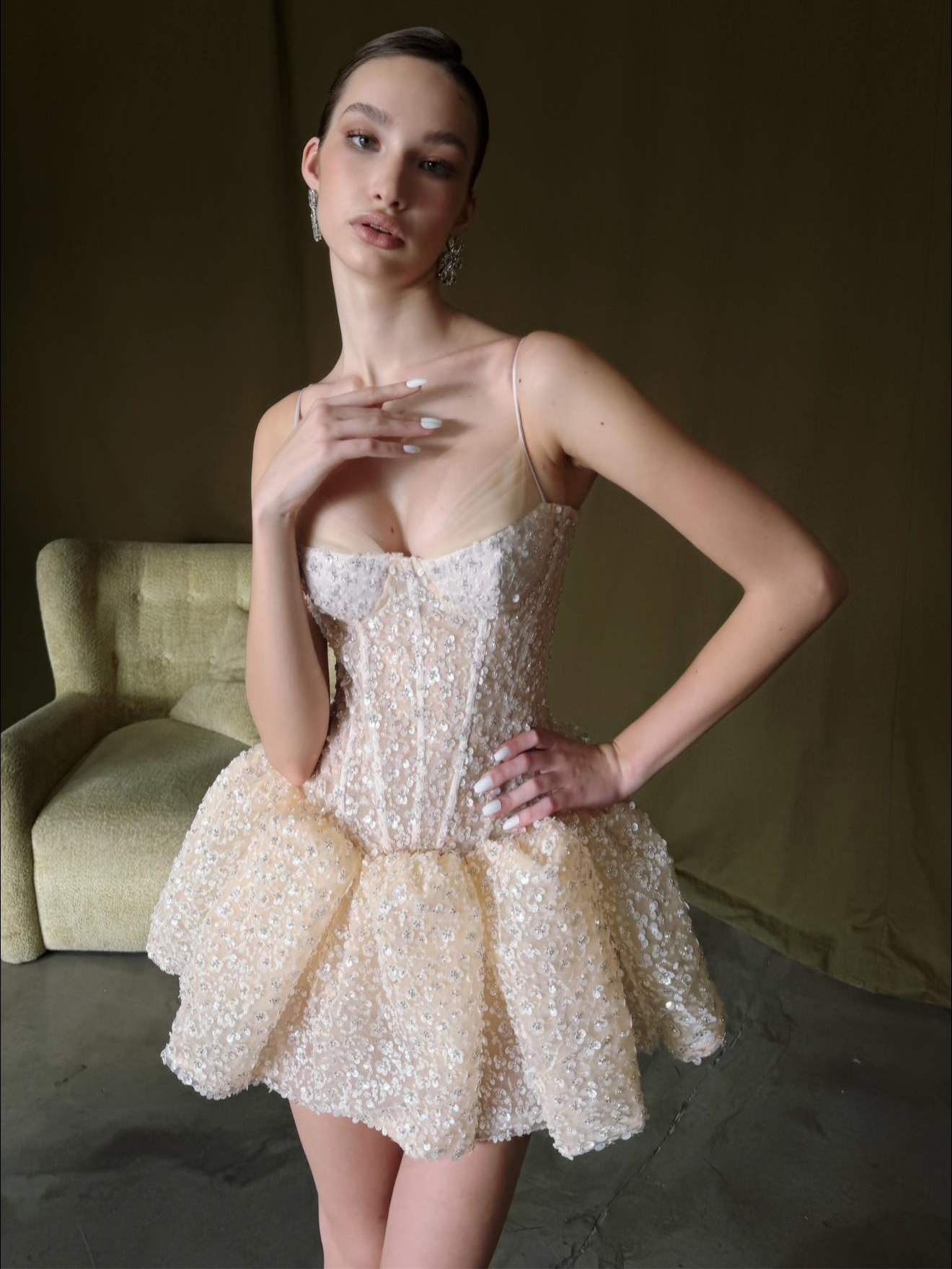 Spaghetti Strap Corset Short Homecoming Dress