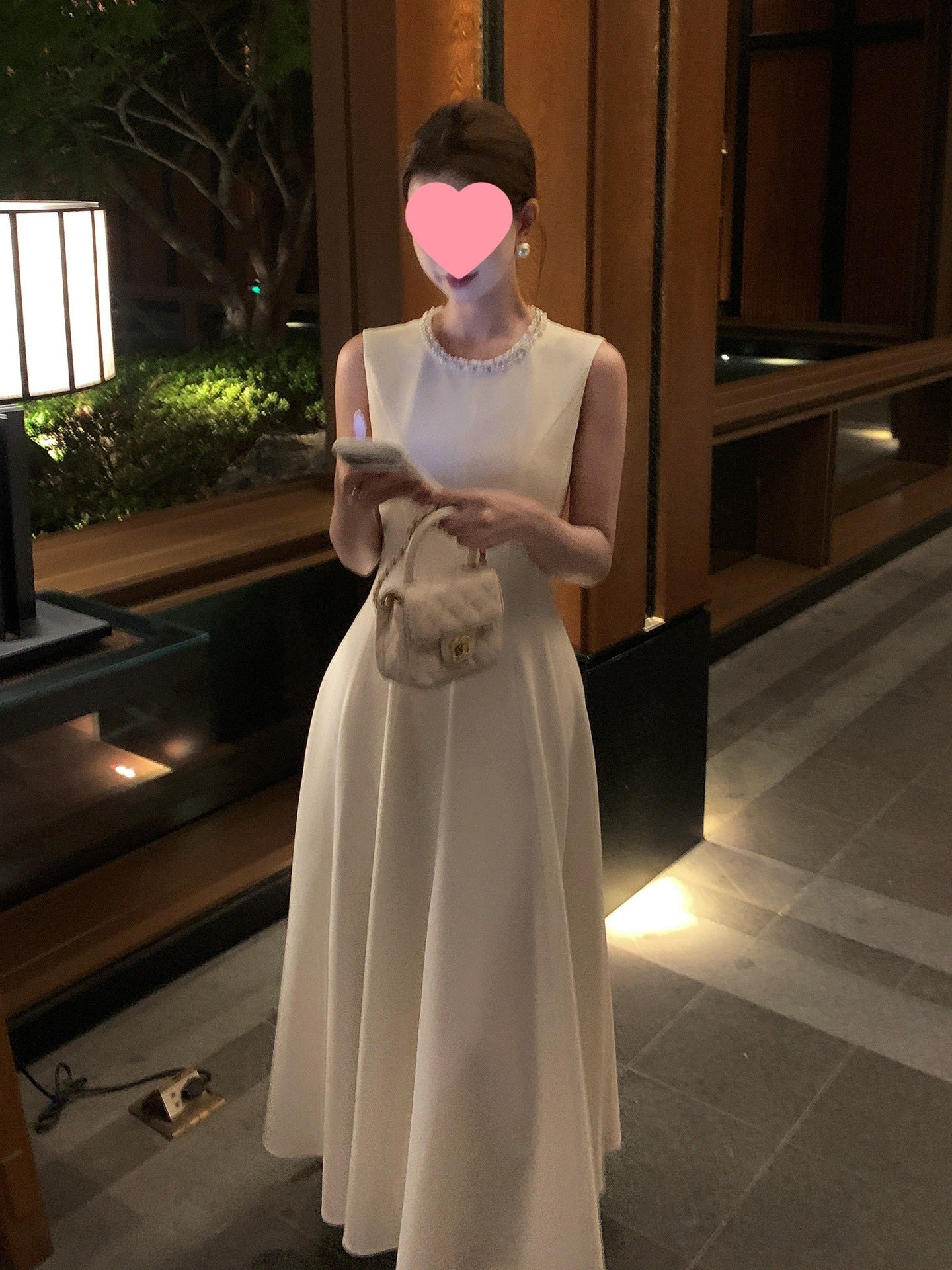 White Sleeveless Ball Gown Long Prom Dress