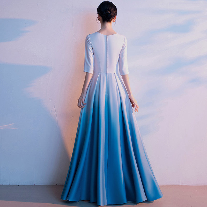 Satin V-Neck Bridesmaid Dress