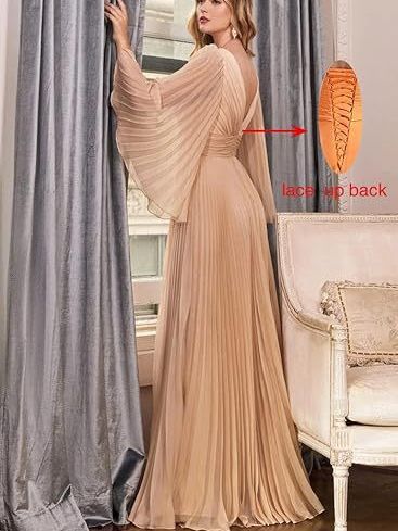 Chiffon Long Sleeve Bridesmaid Dress