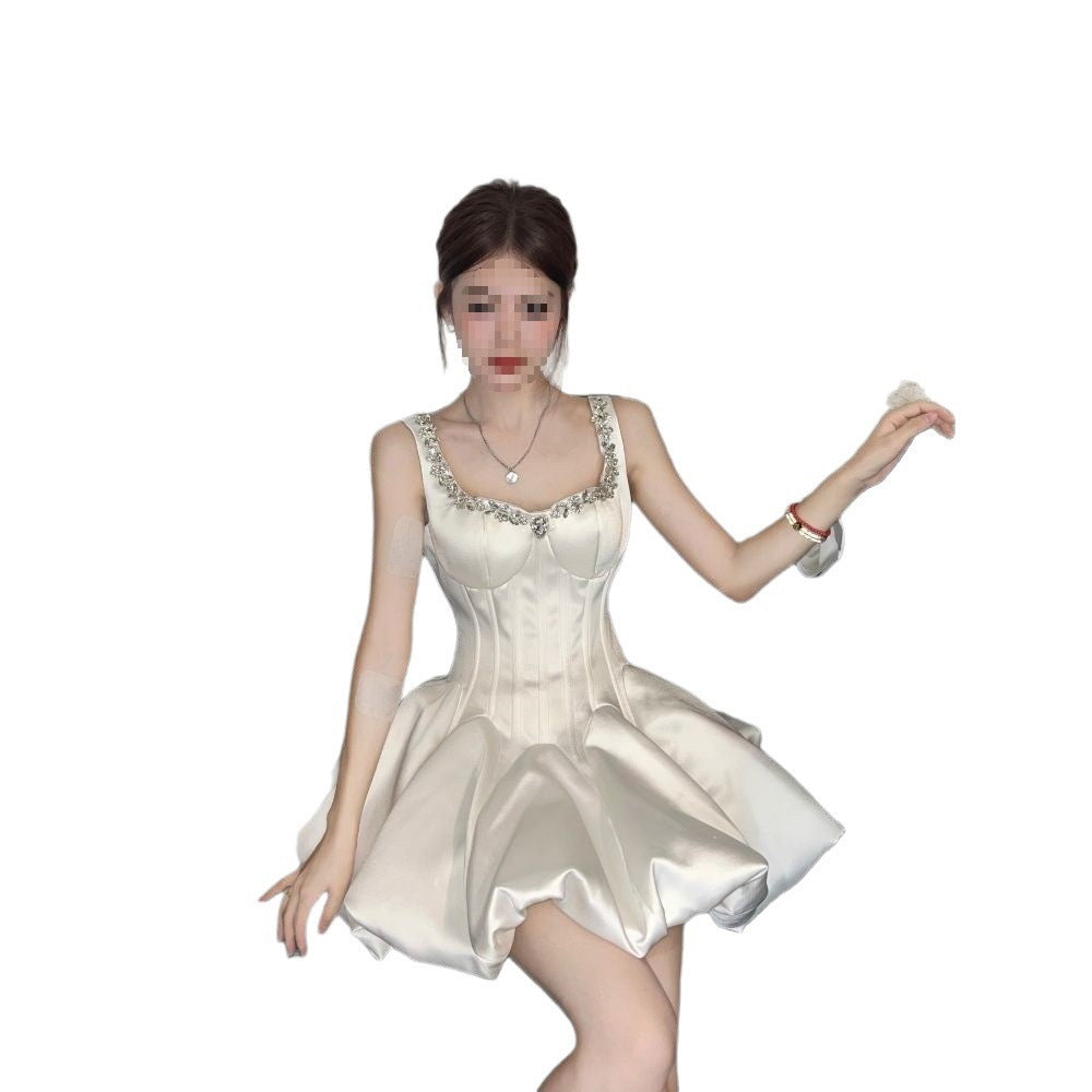 Black Spaghetti Strap Square Neck Short Homecoming Dress