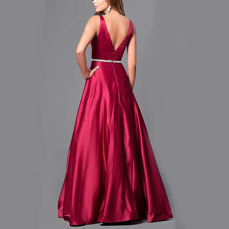 Satin Beaded Bridesmaid Dress
